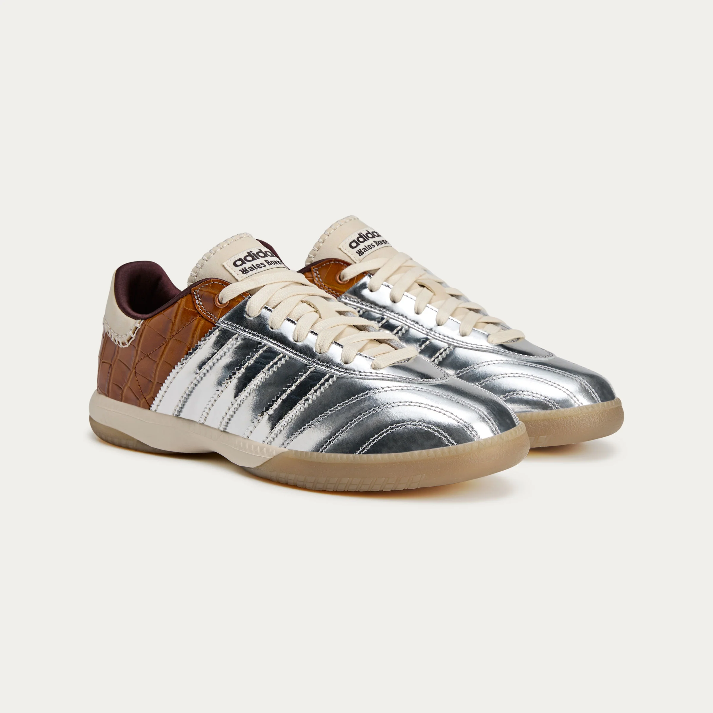 adidas x Wales Bonner Millennium Samba Sneakers - Silver Metallic / Silver Metallic / Easy Yellow - Image 3