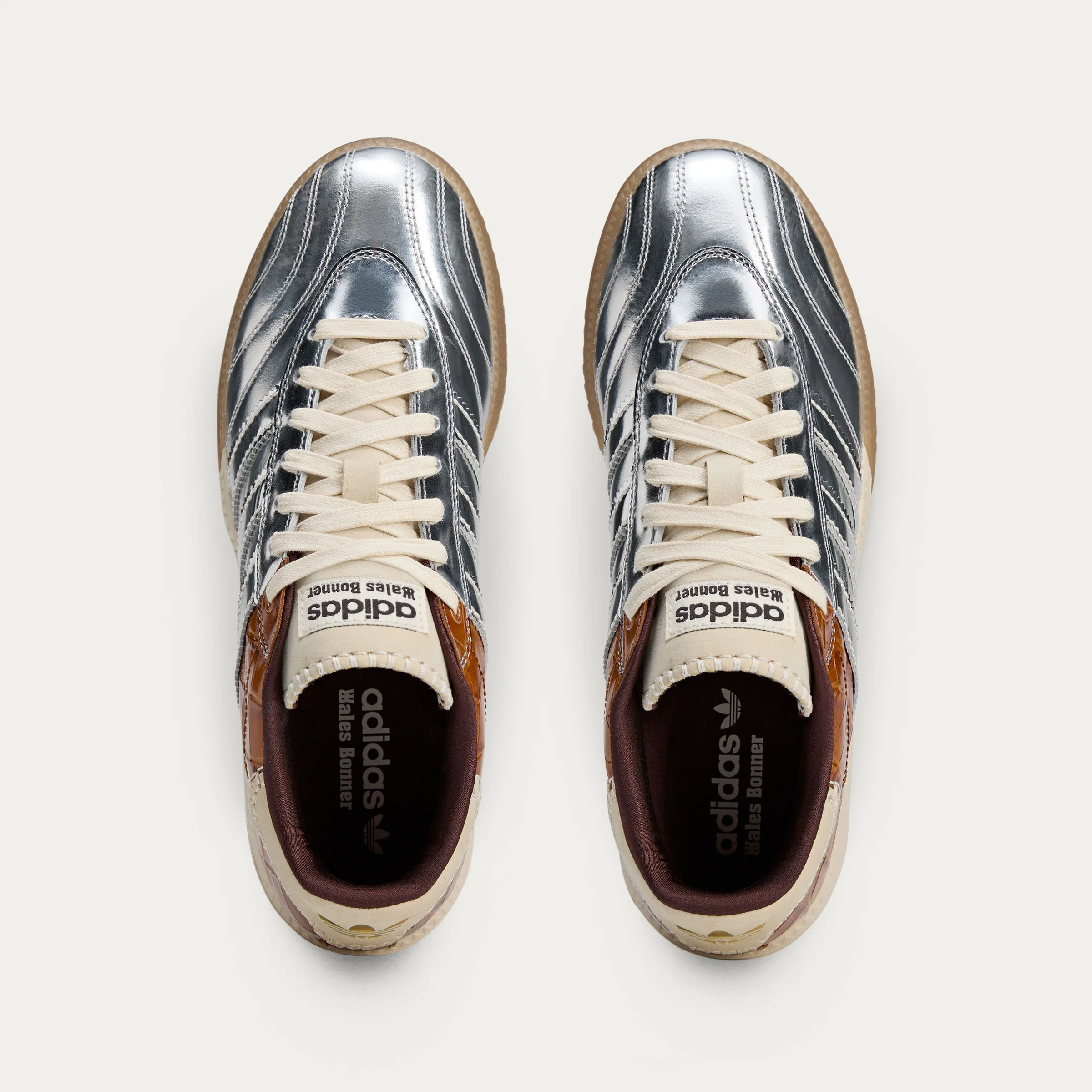 adidas x Wales Bonner Millennium Samba Sneakers - Silver Metallic / Silver Metallic / Easy Yellow - Image 4