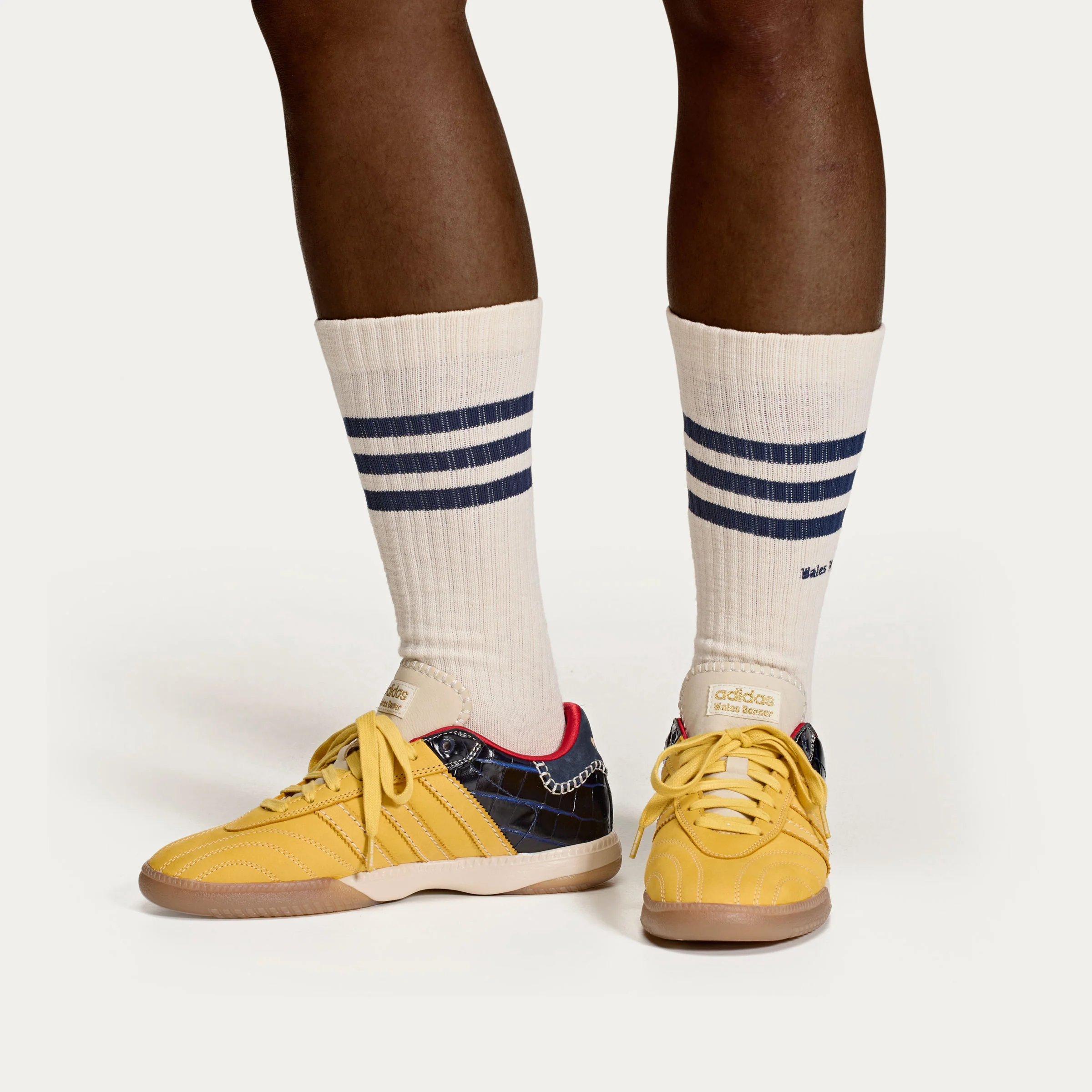 adidas x Wales Bonner Millennium Samba Sneakers - St Fade Gold / St Fade Gold / Collegiate Navy - Image 9