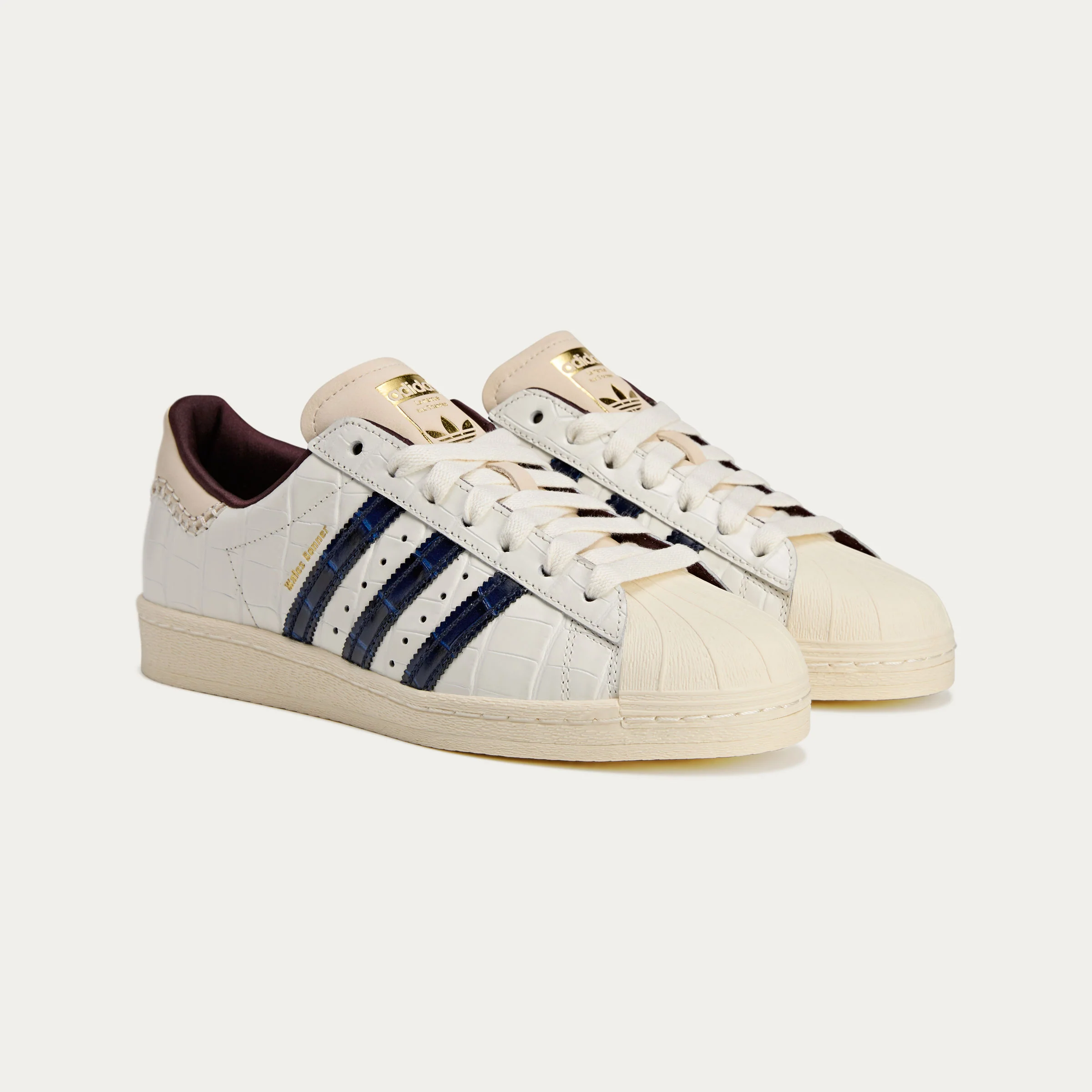 adidas x Wales Bonner Superstar Sneakers - Wonder White / Collegiate Navy / Night Red - Image 3
