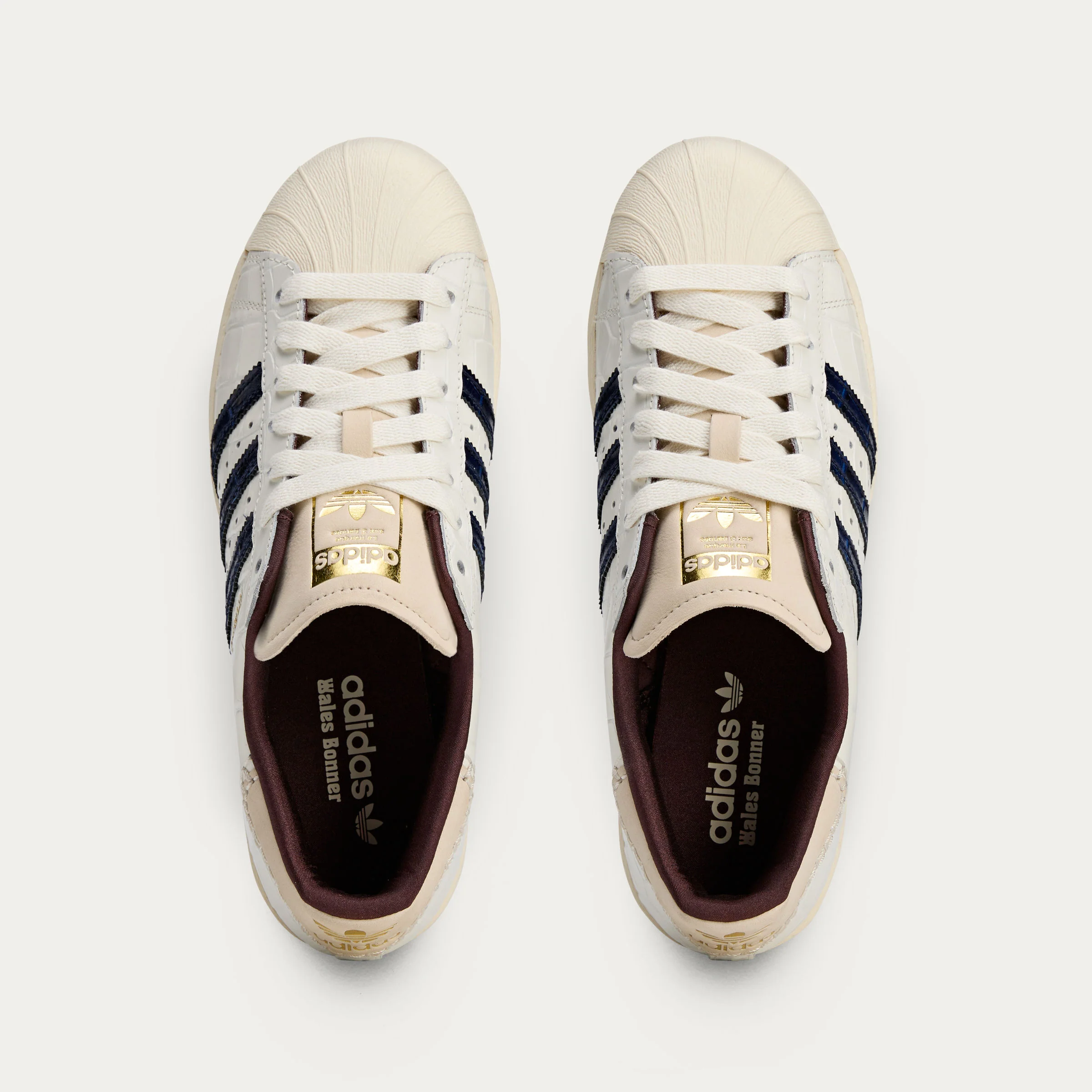 adidas x Wales Bonner Superstar Sneakers - Wonder White / Collegiate Navy / Night Red - Image 4
