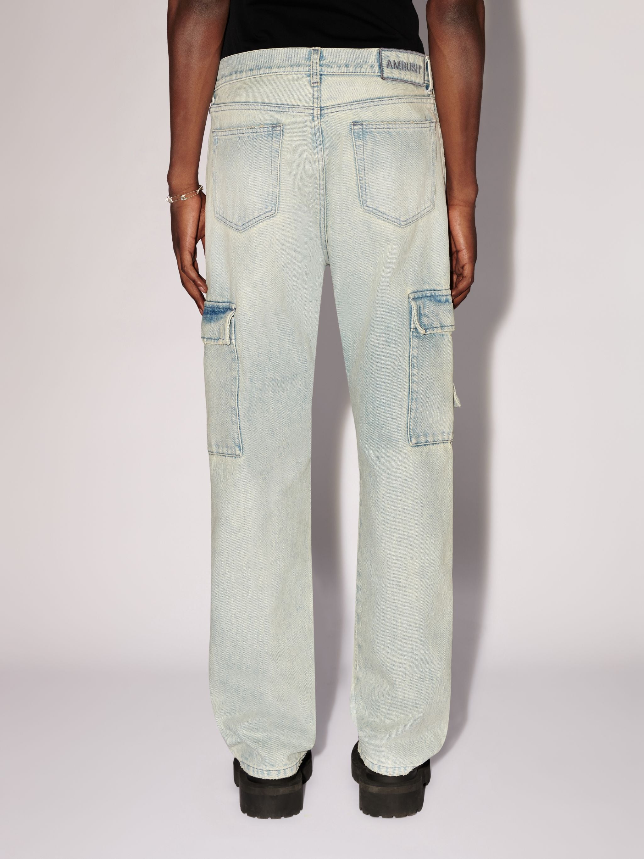 AMBUSH Slim Denim Cargo Jeans - Light Blue - Image 3