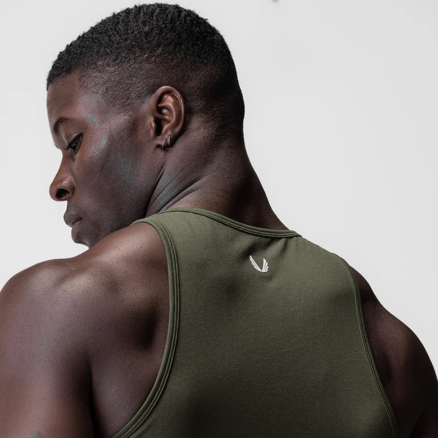 ASRV Supima Essential Slim Tank - Olive - Image 3