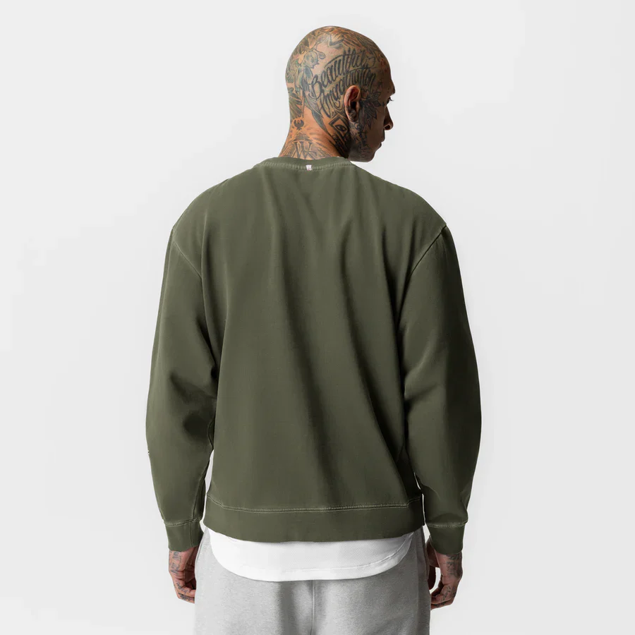 ASRV Tech Essential Distressed Crewneck - Olive - Image 2