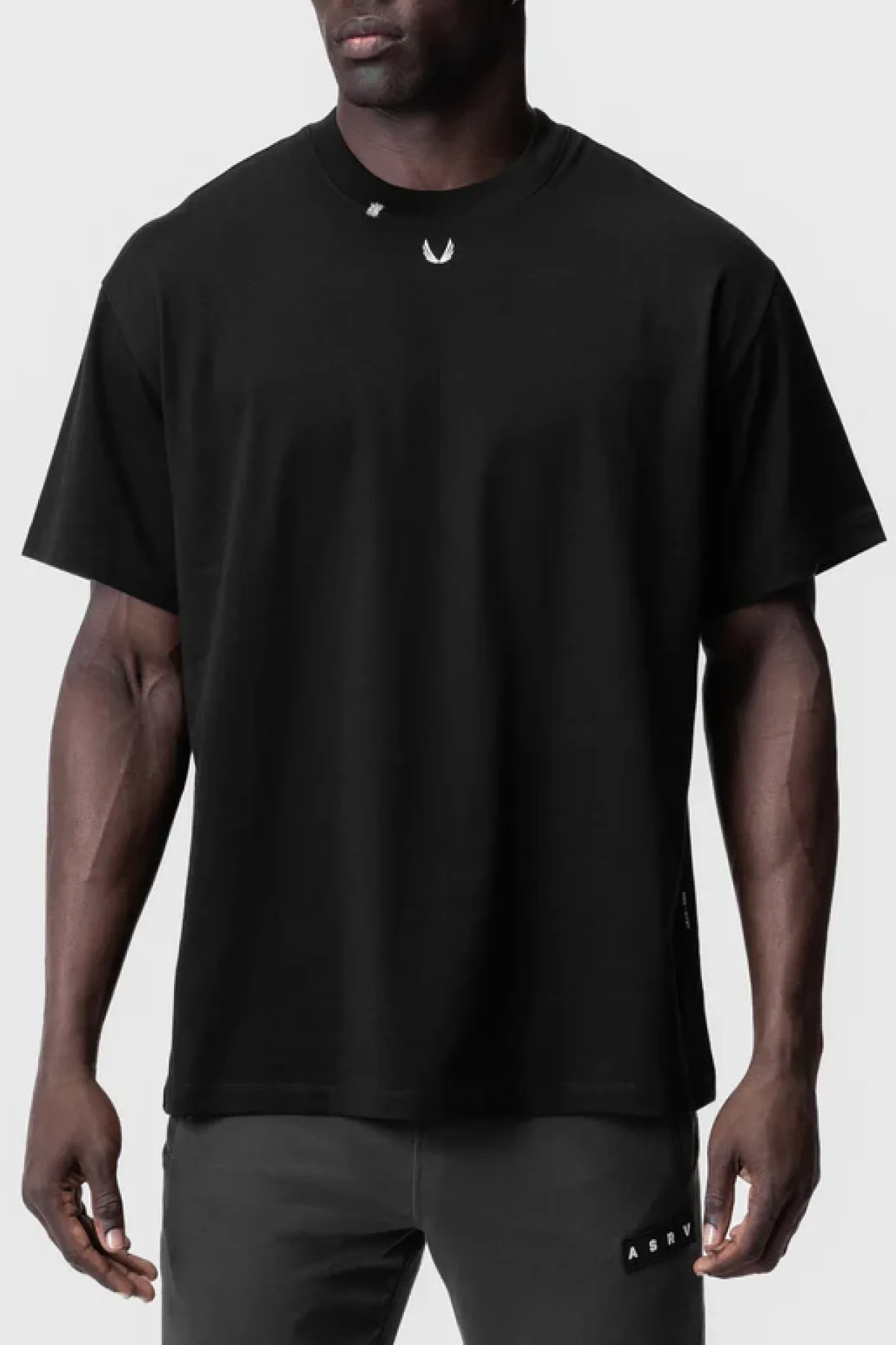 ASRV Tech Essential™ Relaxed Tee - Black/White "OTWR" - Image 2