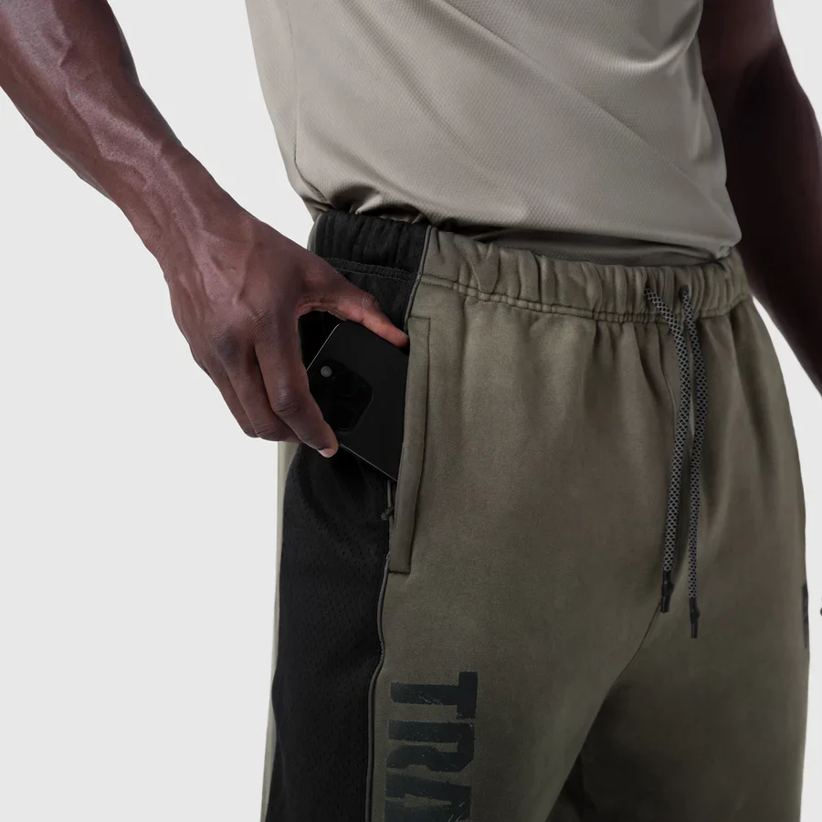 ASRV Tech-Terry Mesh Panel Sweatpants - Olive - Image 2