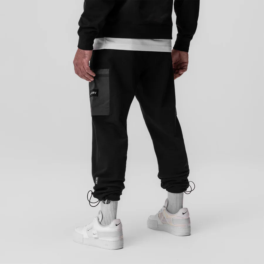 ASRV Tech-Terry™ Paneled Cinch Cargo Jogger Pants - Black - Image 2