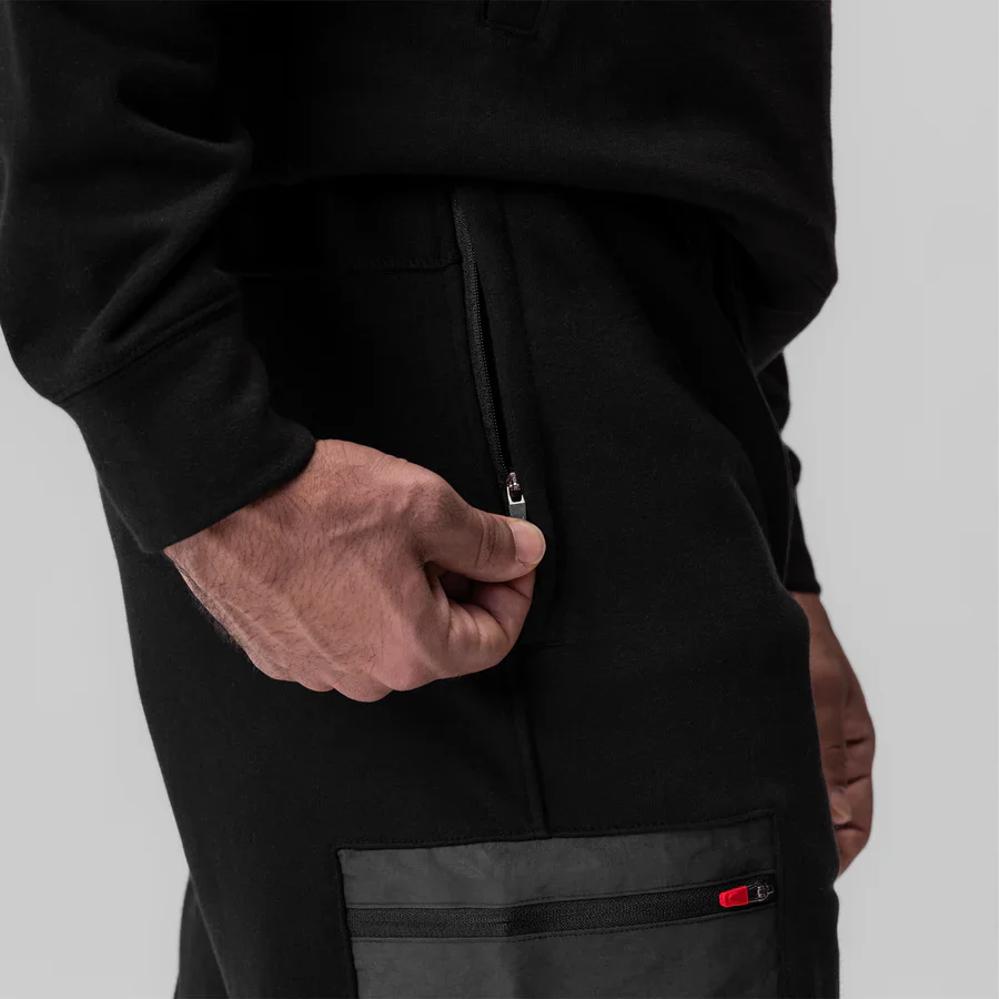 ASRV Tech-Terry™ Paneled Cinch Cargo Jogger Pants - Black - Image 4