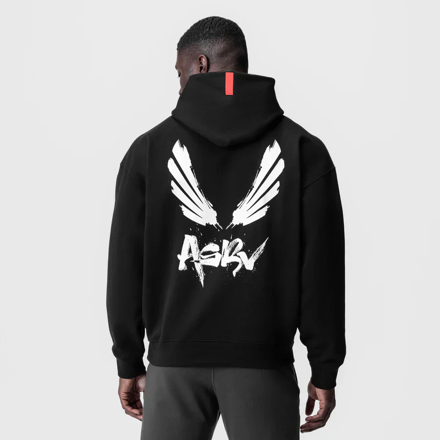 ASRV Tech Terry™ Zip Pocket Hoodie - Black White - Image 2
