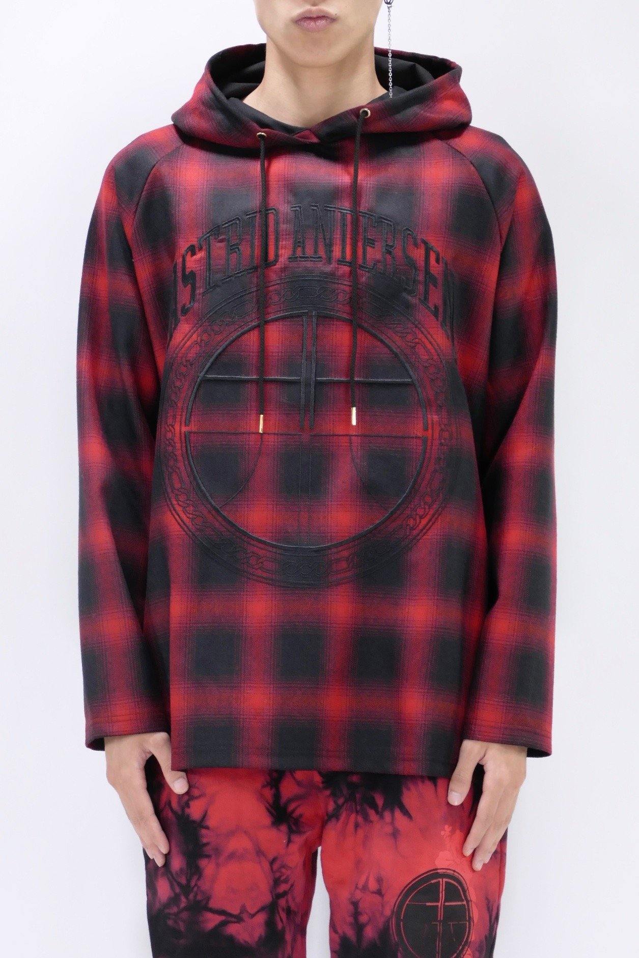 Astrid Andersen Wool Tartan Hoodie - Red