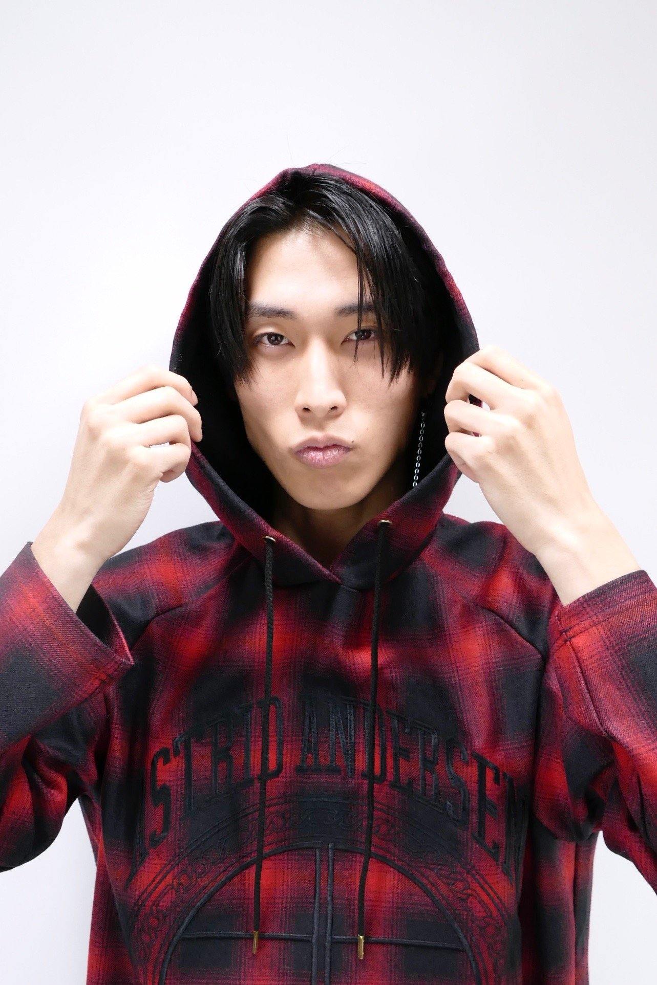 Astrid Andersen Wool Tartan Hoodie - Red - Image 6