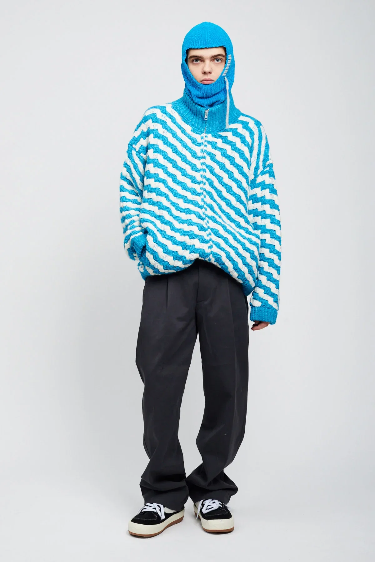 Bonsai Scale Knit Zip Jacket - Blue - Image 2