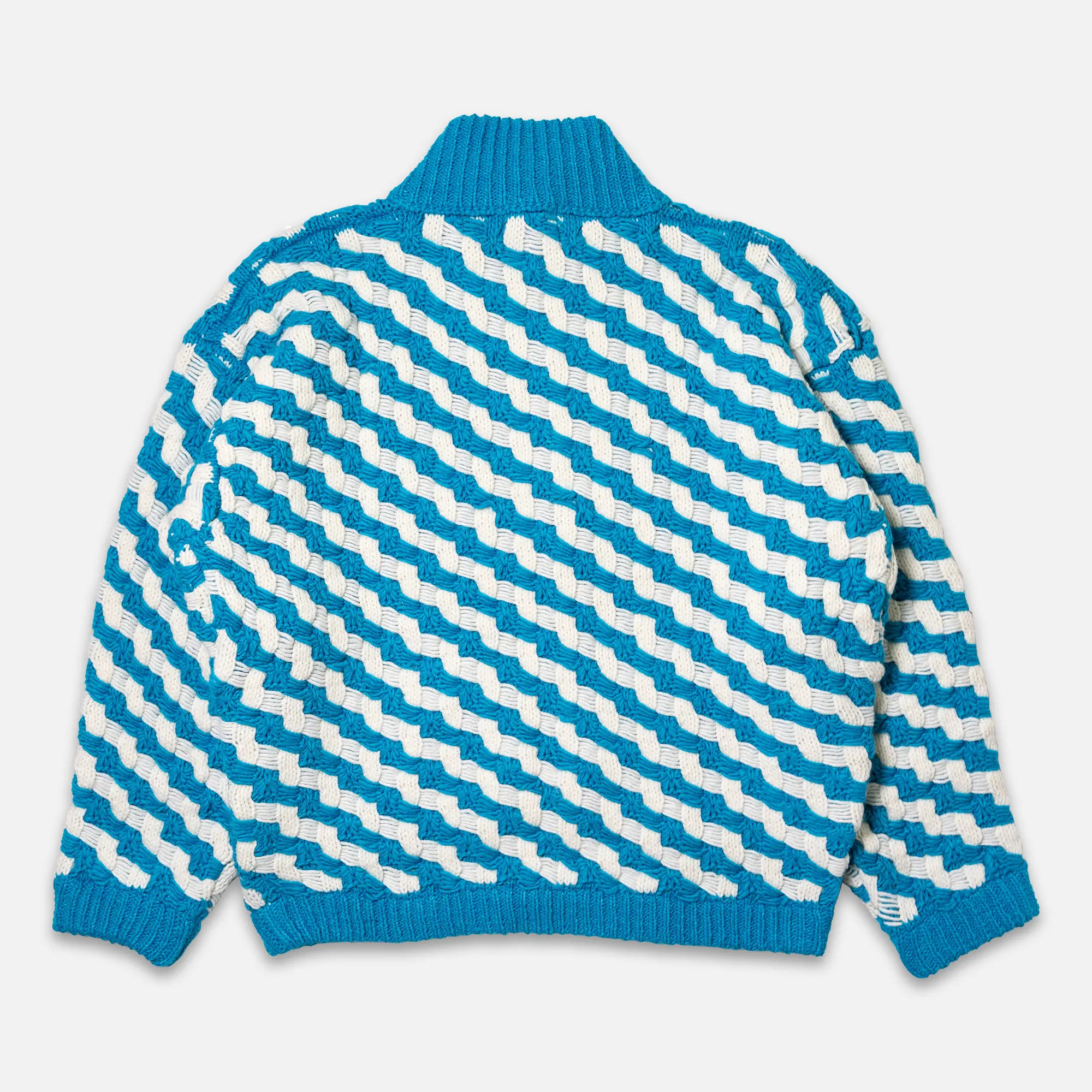Bonsai Scale Knit Zip Jacket - Blue - Image 4