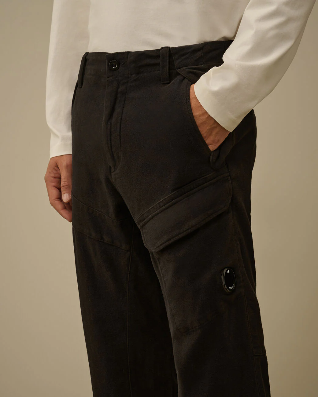 C.P. Company 234A Moleskin Double Satin Pants - Black - Image 4