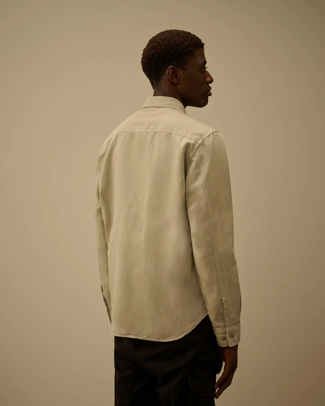C.P. Company 82A Linen Button Shirt - Dove - Image 2