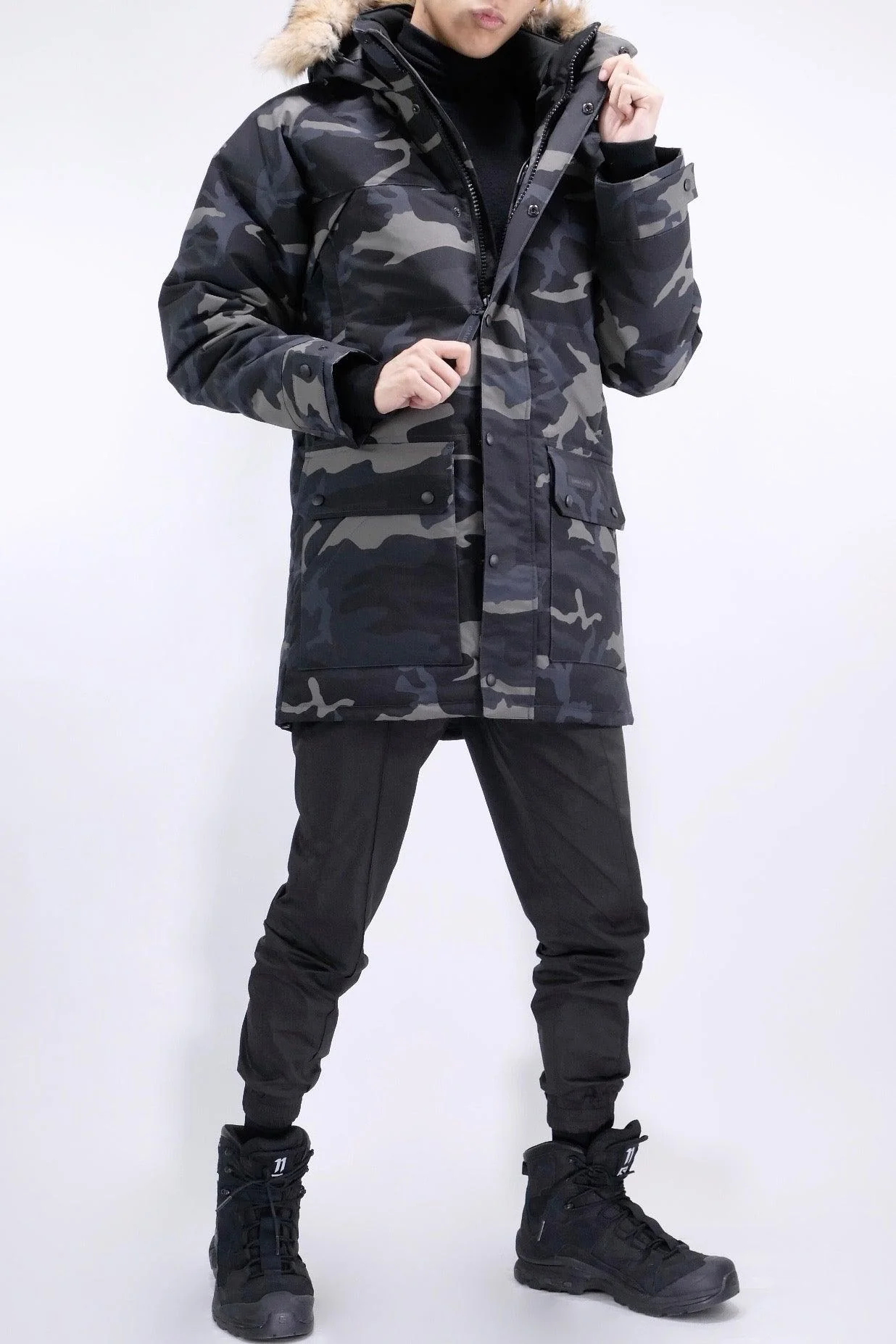 Canada Goose Mens Down *Parka Emory Black Label - Black Classic Camo Print - Image 4