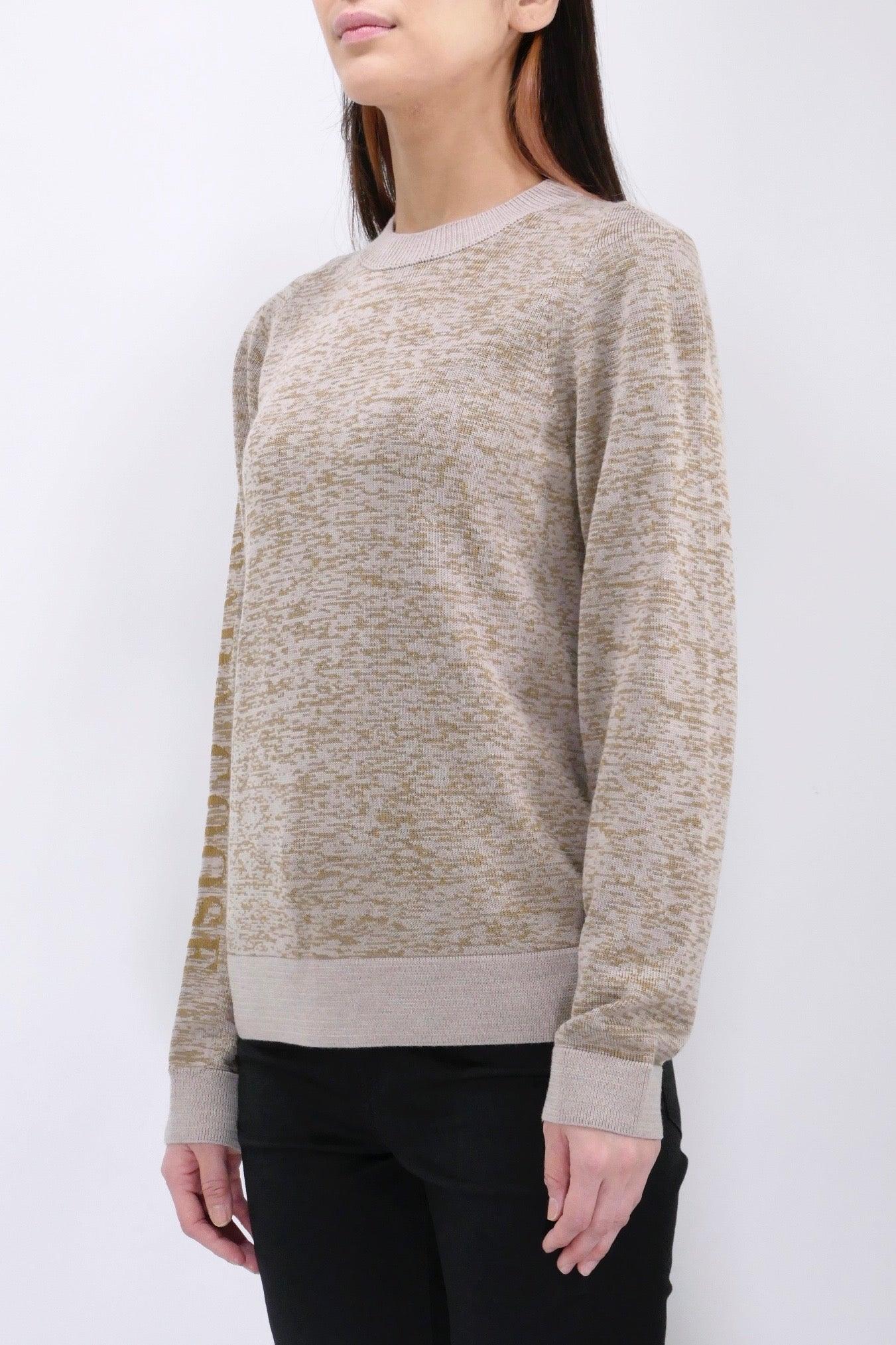 Canada Goose Womens Knit Crewneck Saturna Wordmark Reflective - Tan/Gold - Image 2