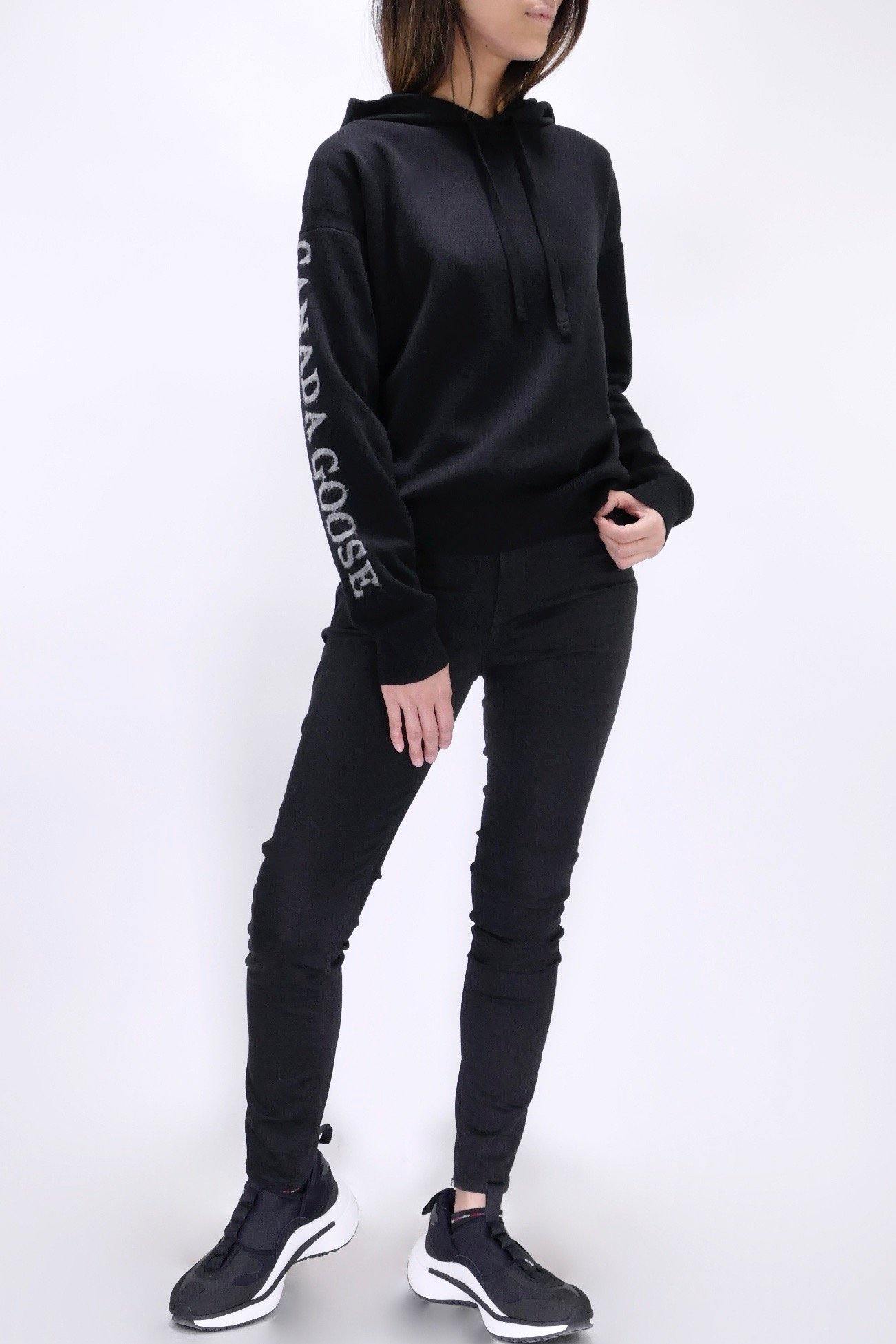 Canada Goose Womens Knit Hoody Belleville  - Black - Image 2