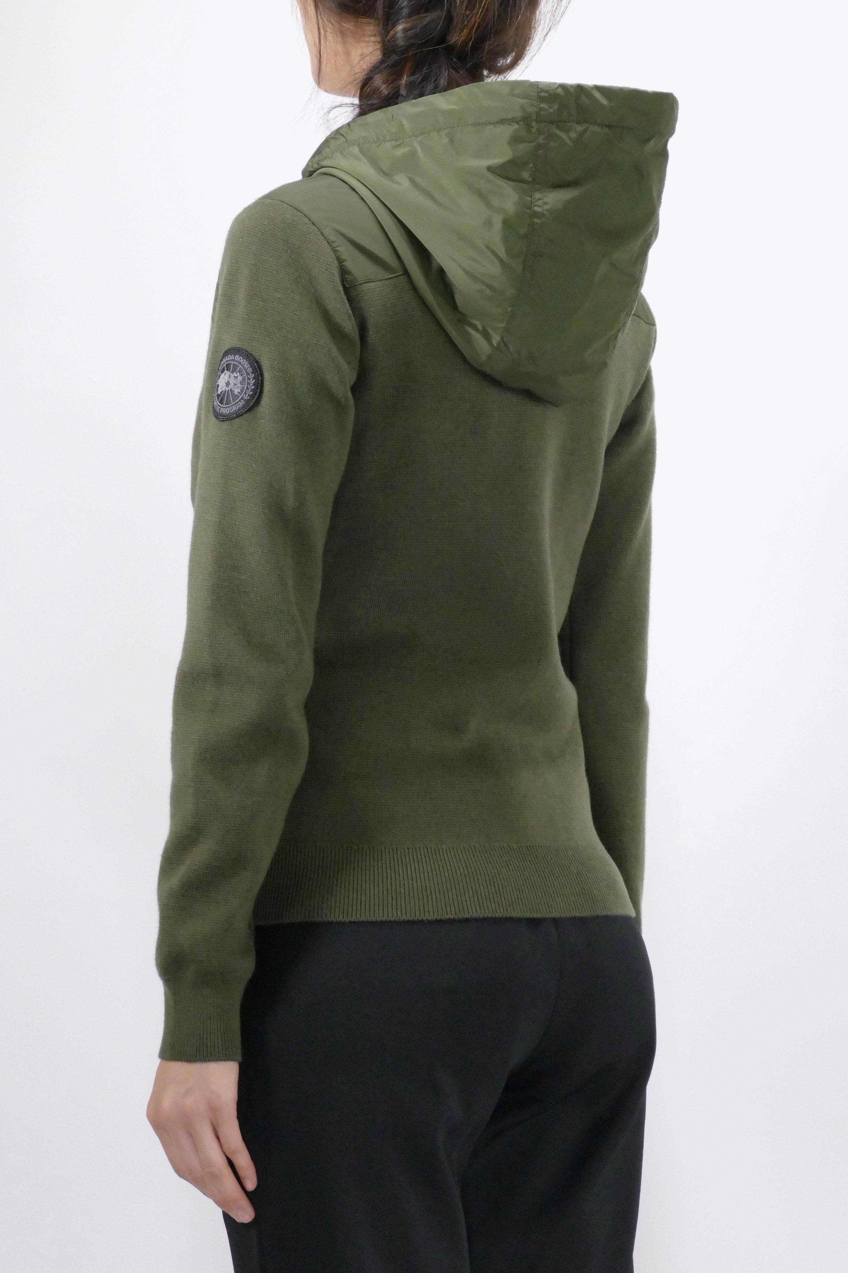 Canada Goose Womens Knit Windbridge Hoody Black Label - Dark Sage - Image 4