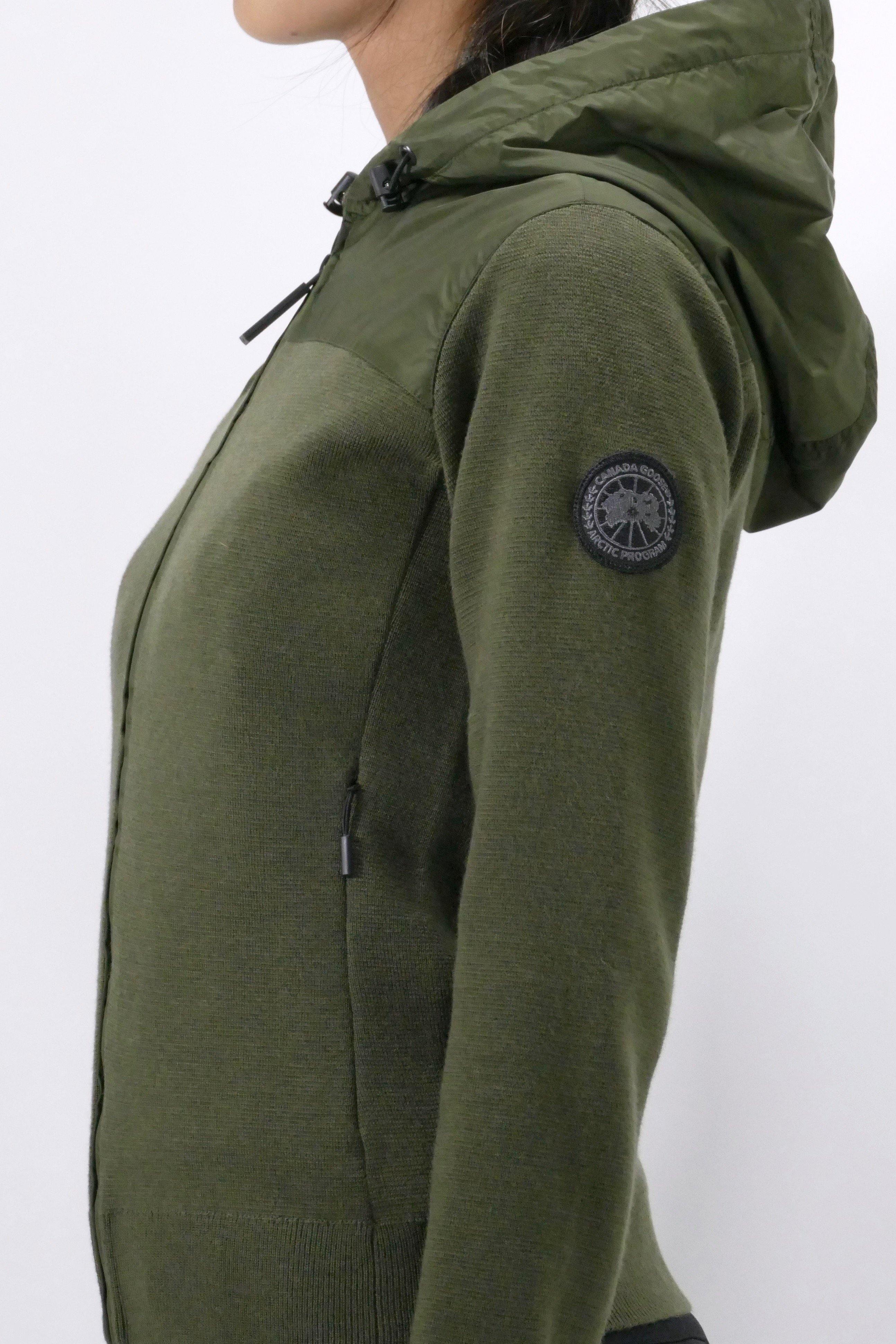 Canada Goose Womens Knit Windbridge Hoody Black Label - Dark Sage - Image 5