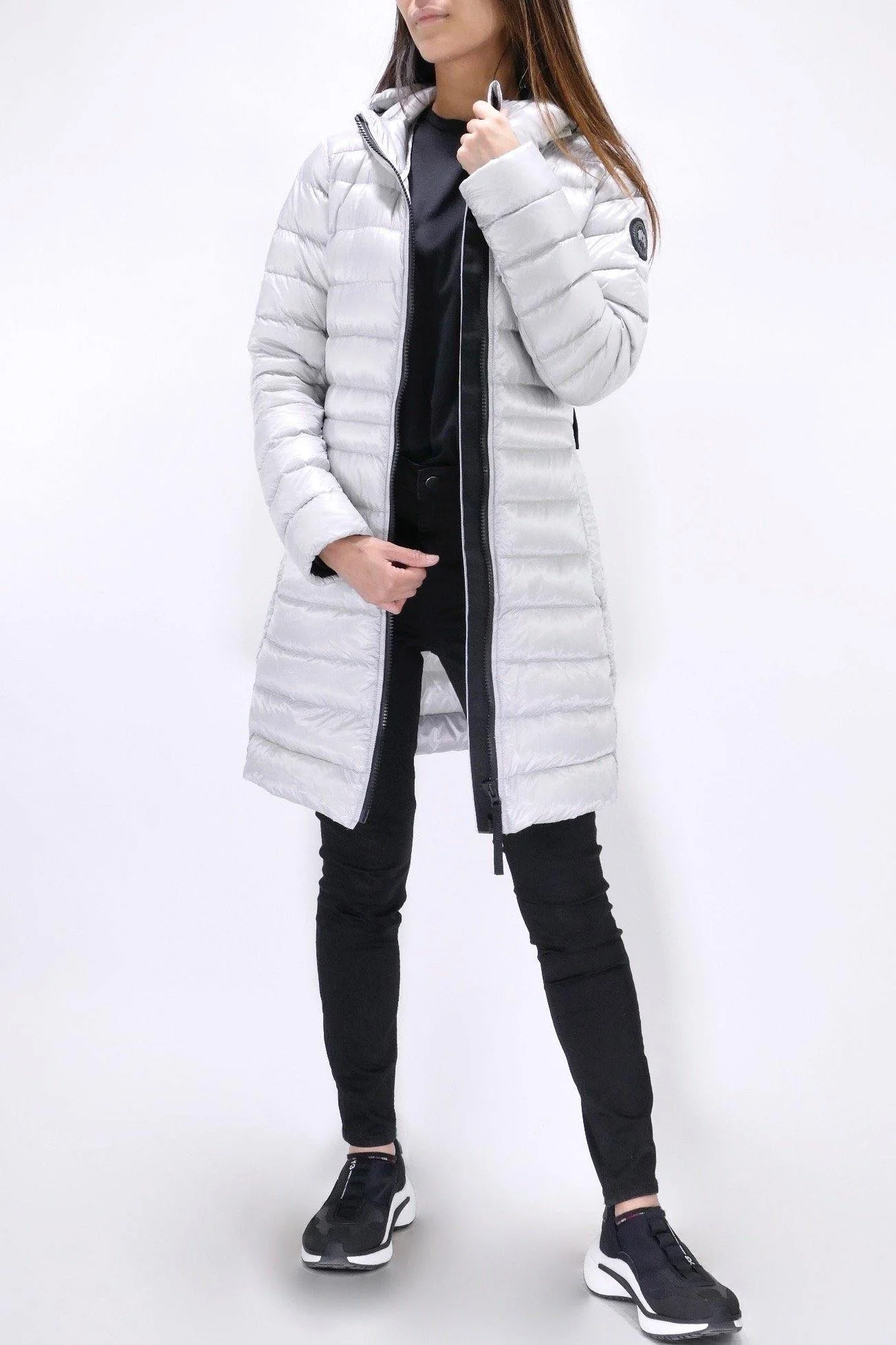 Canada Goose Womens Lite Jacket Cypress Hooded Black Label  - Silverbirch - Image 2