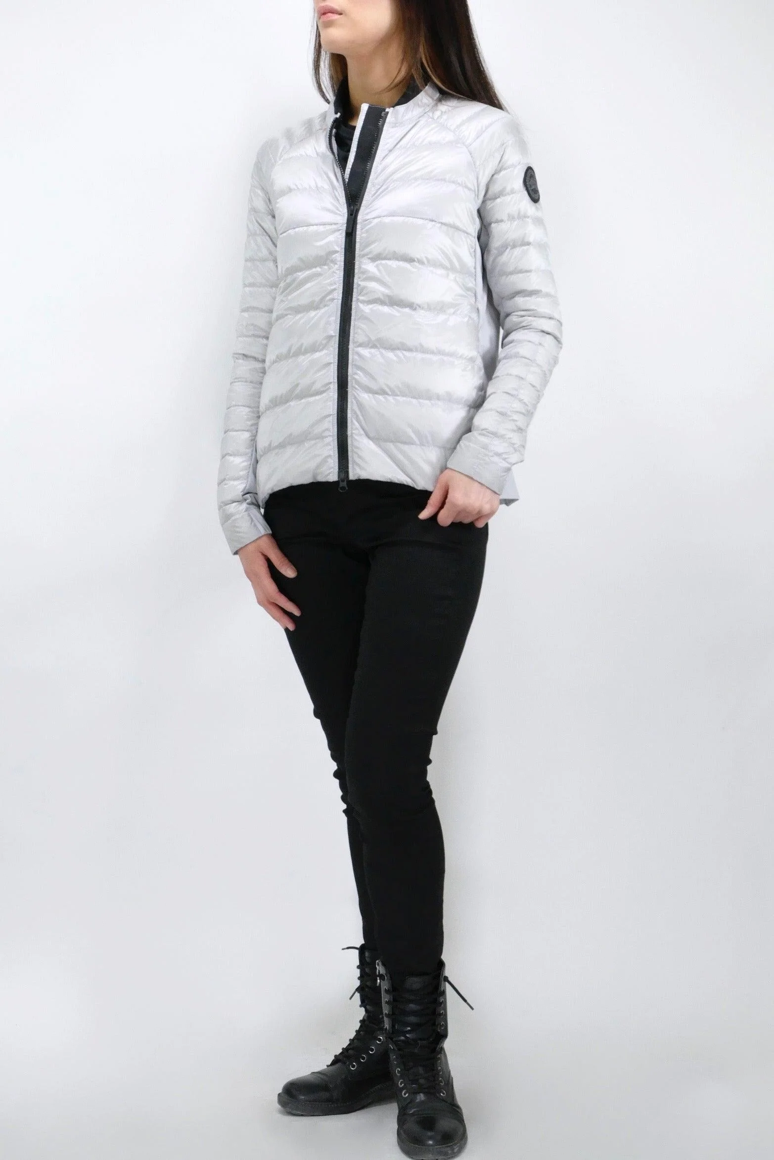Canada Goose Womens Lite Jacket Roncy Black Label - Silverbirch - Image 2