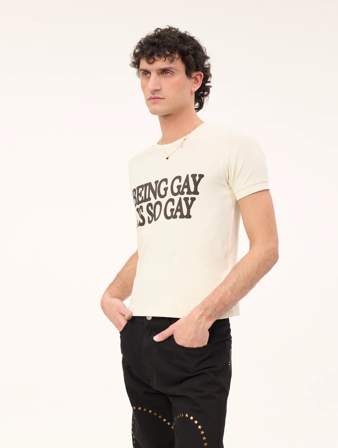 Carne Bollente Being Gay Is So... Tee - Off White - Image 2
