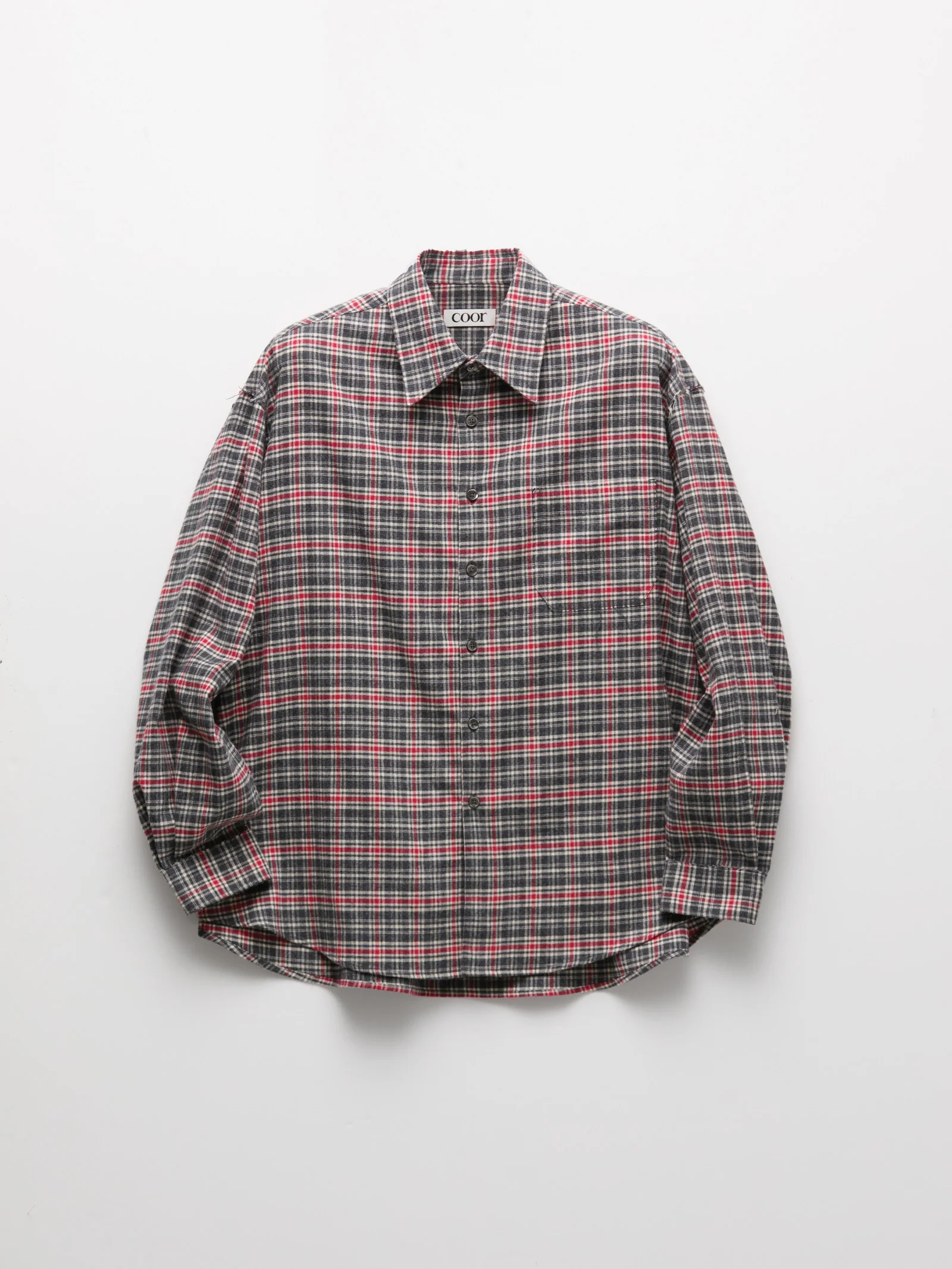 COOR Checkered Cutoff Shirt - Red - Image 4