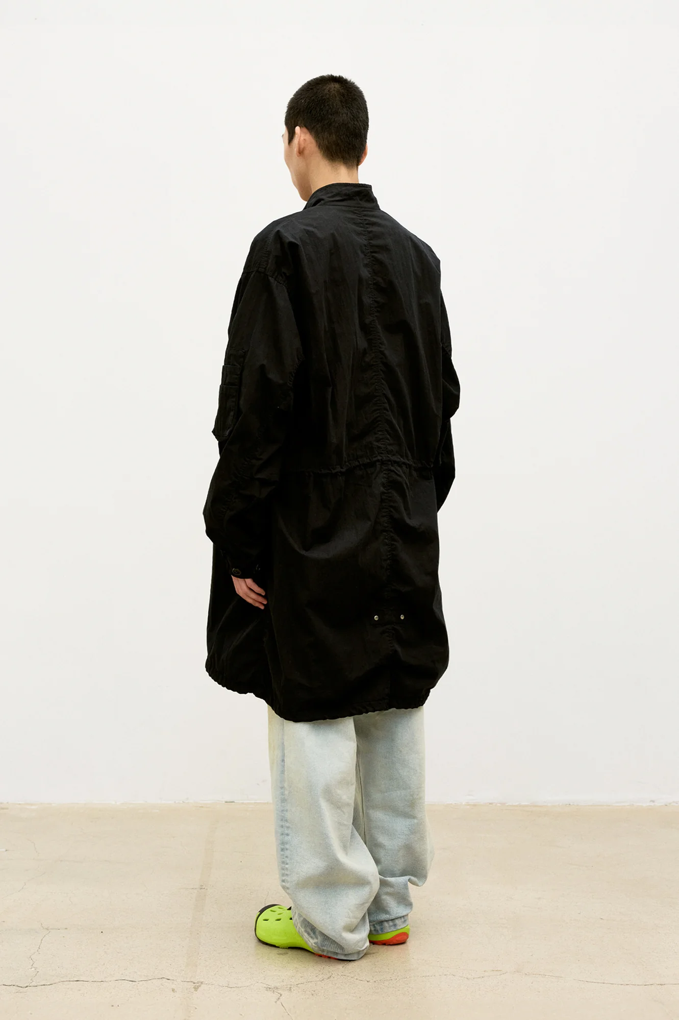 COOR Garment Dyed Fishtail Parka Jacket - Black - Image 3
