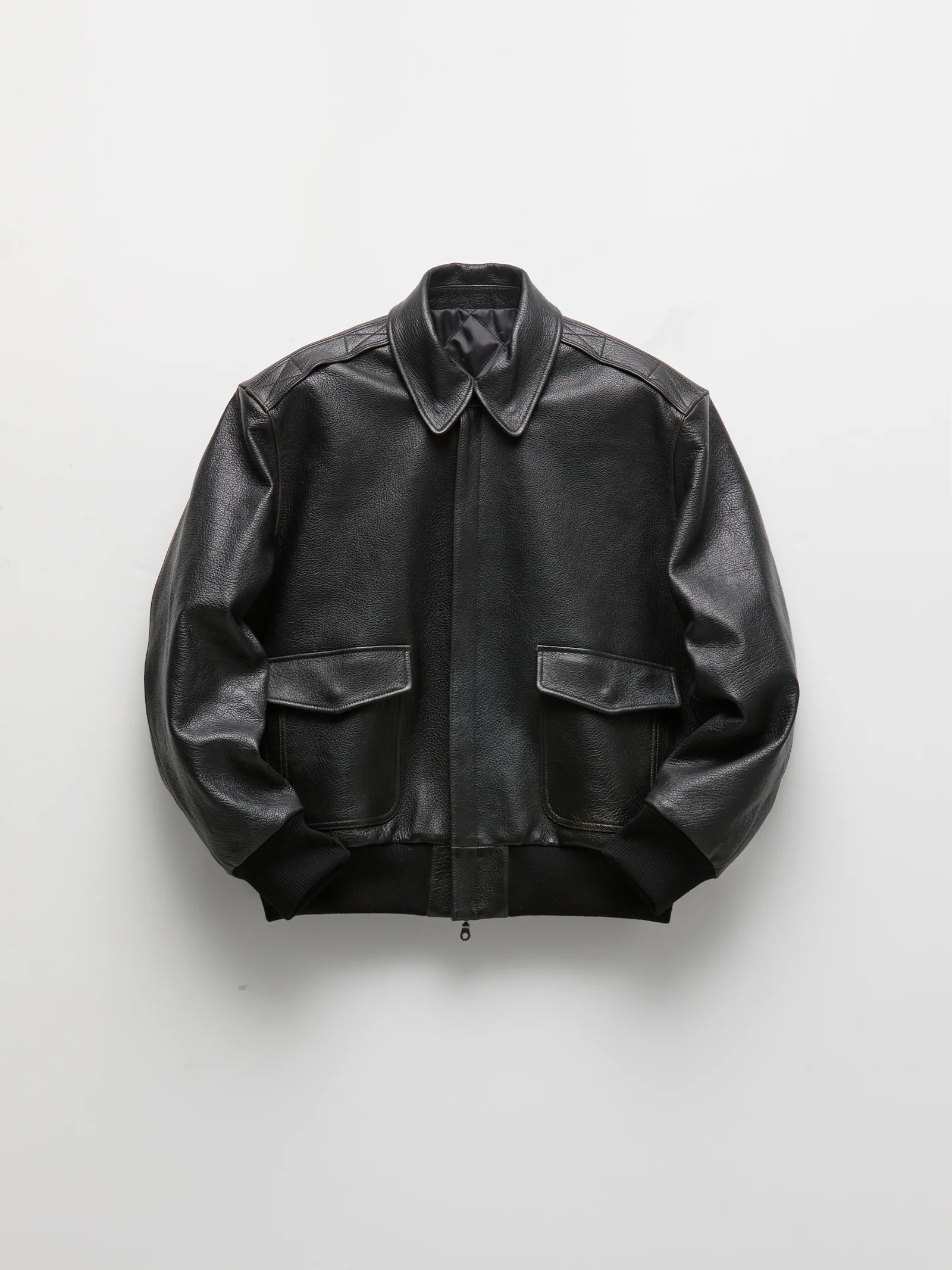 COOR Goat Skin A-2 Leather Jacket - Black - Image 5