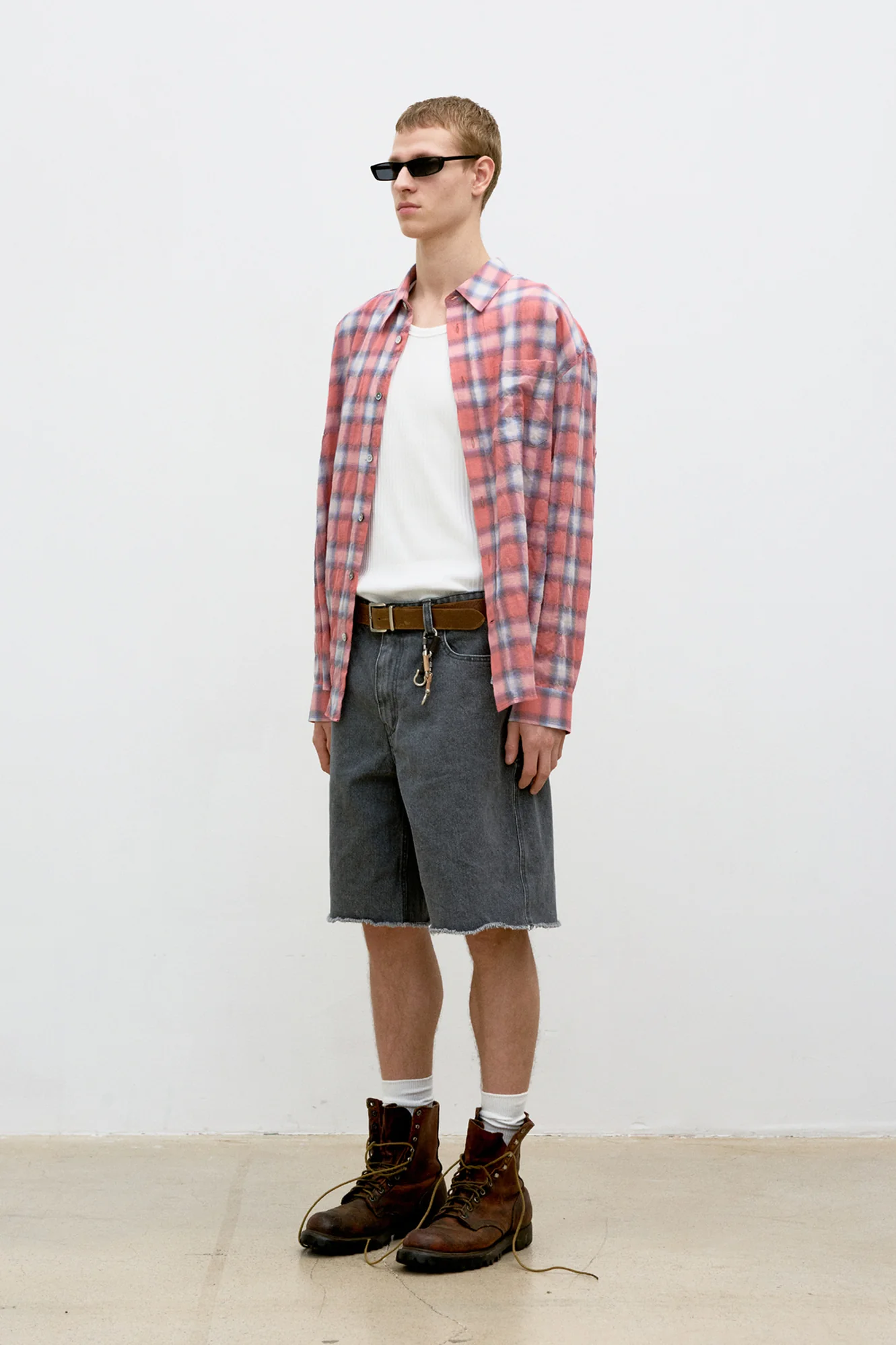 COOR Seersucker Ombre Check Shirt - Pink - Image 2
