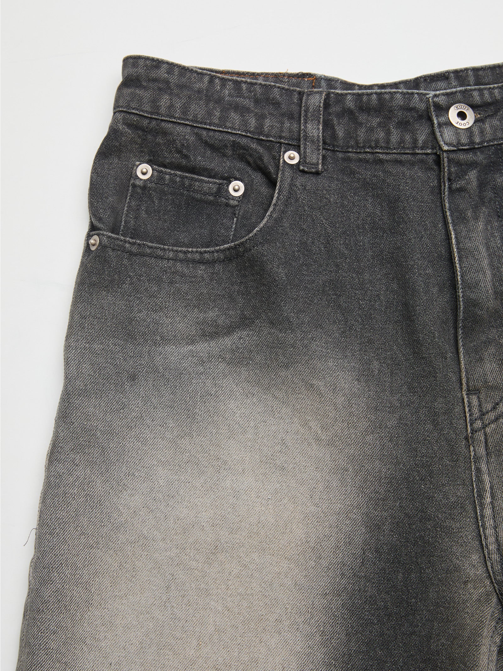 COOR Stone Brushed Semi Wide Jeans - Charcoal - Image 5