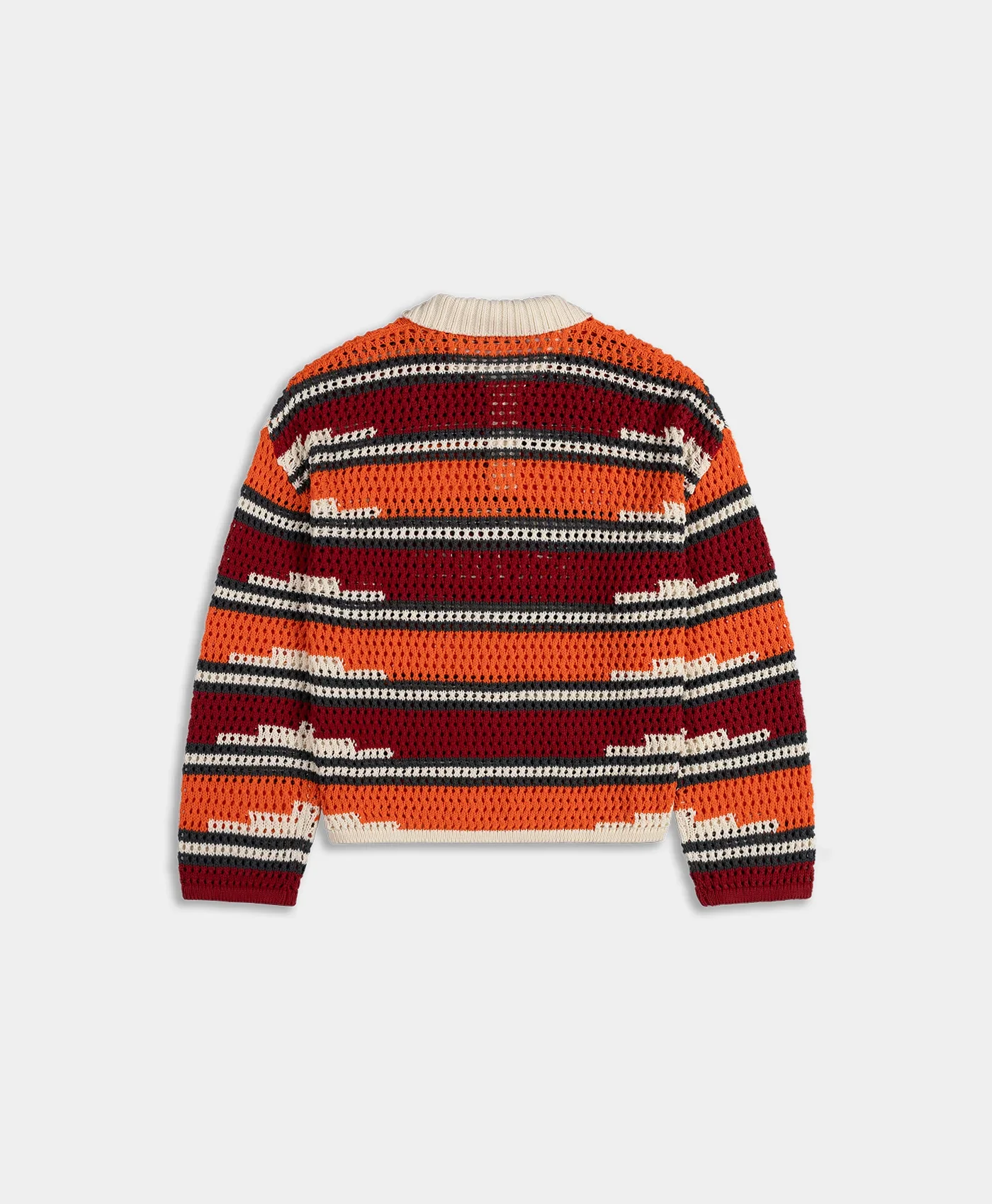 Daily Paper Kente Stripe Knit Polo - Red - Image 3