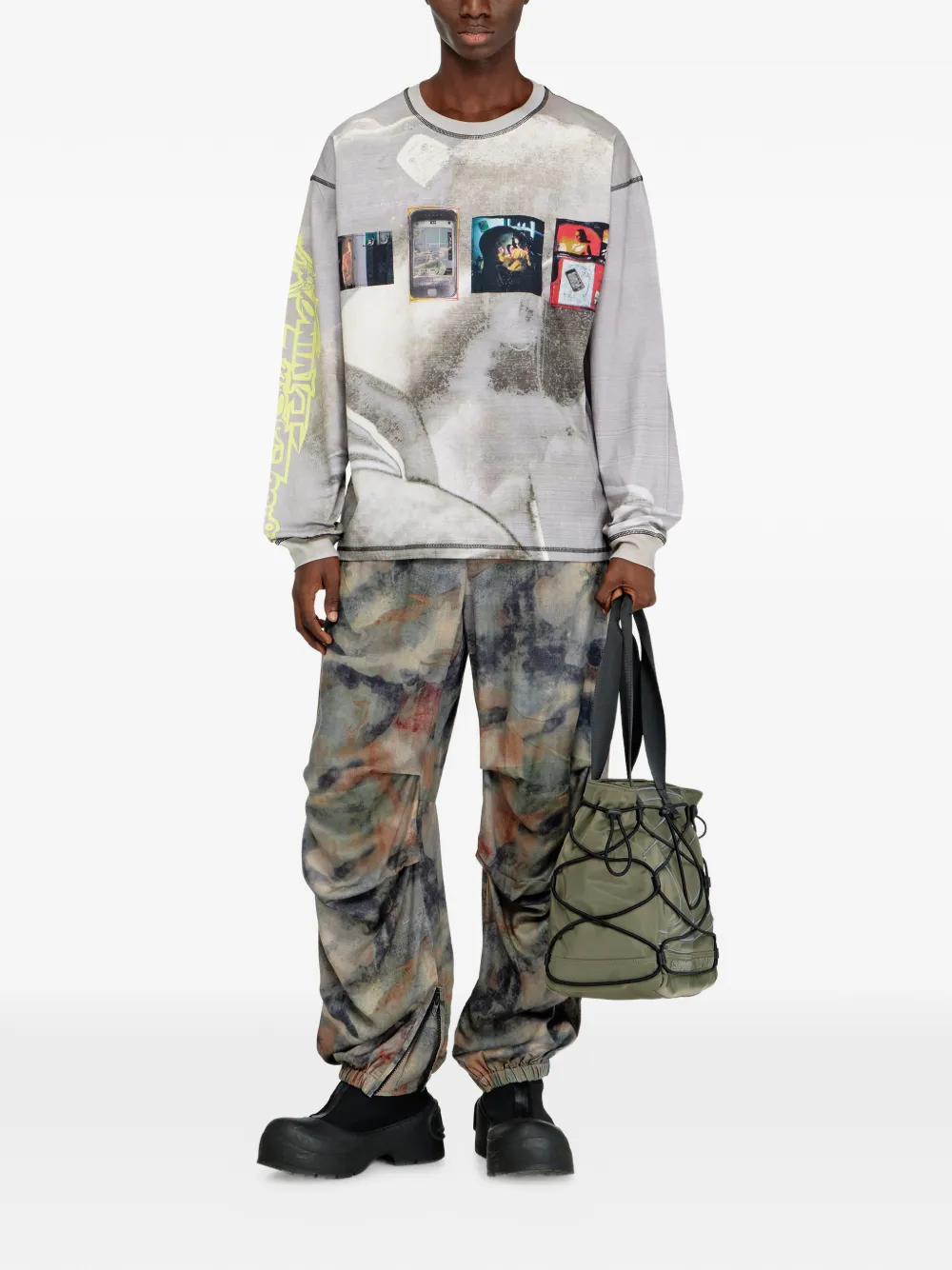 DIESEL T-Boxt-L/S-V3 L/S Tee - Grey - Image 3
