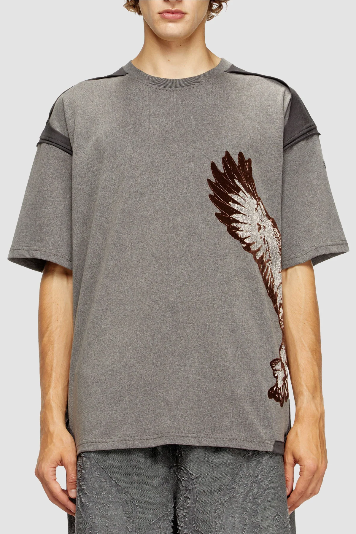 DIESEL T-Boxt-Peeloff Tee - Grey