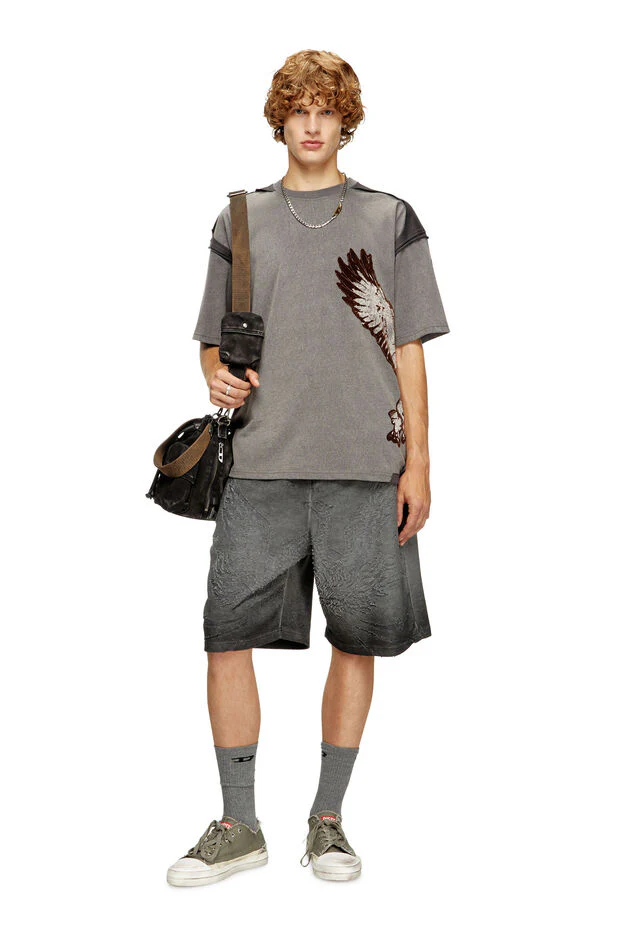 DIESEL T-Boxt-Peeloff Tee - Grey - Image 3