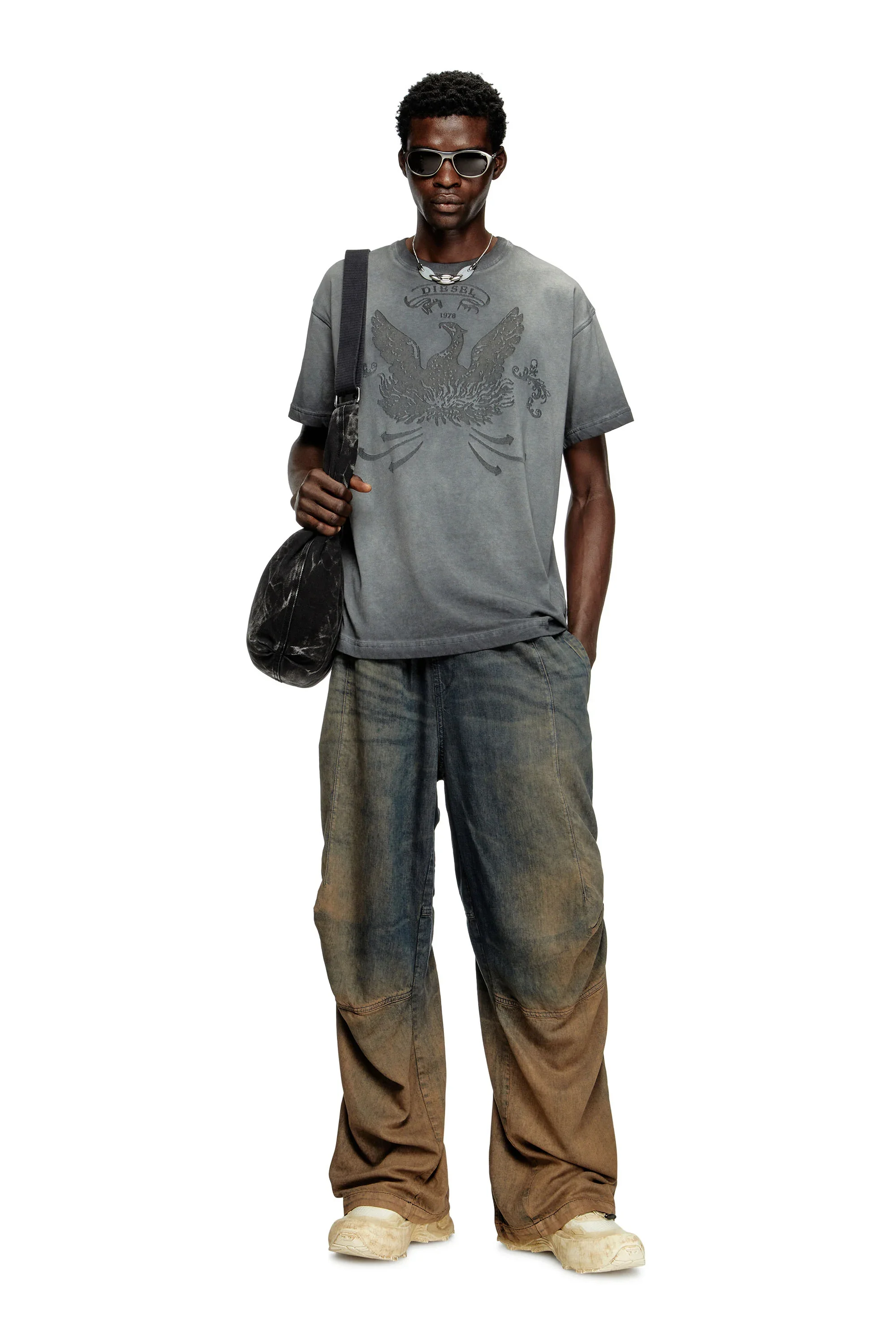 DIESEL T-Norm-T9 Tee - Charcoal - Image 3