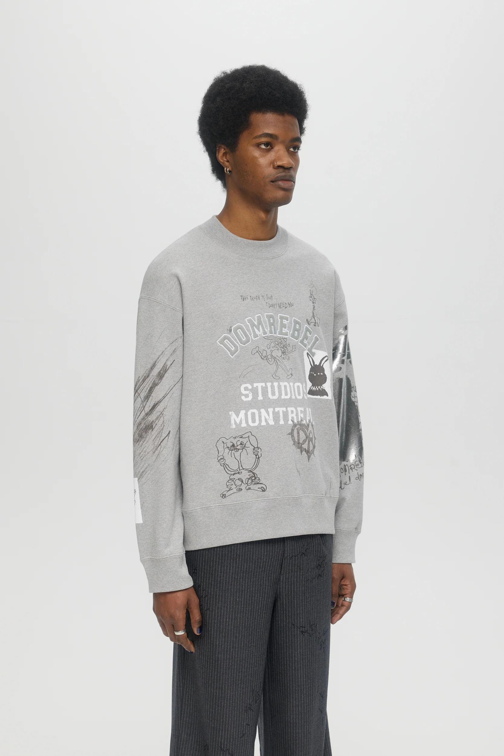 DOMREBEL College Sweatshirt - Grey - Image 2