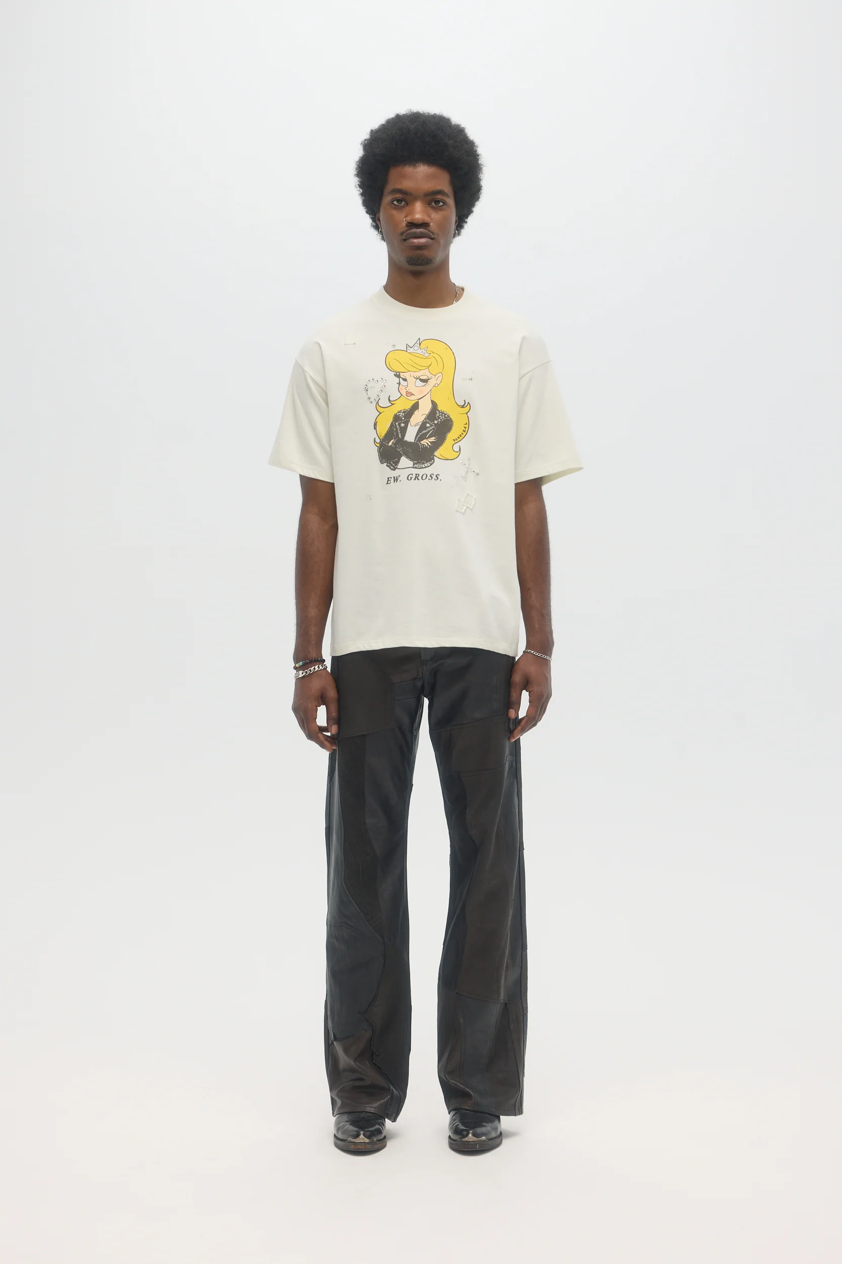 DOMREBEL Eye Roll Tee - Old White - Image 4