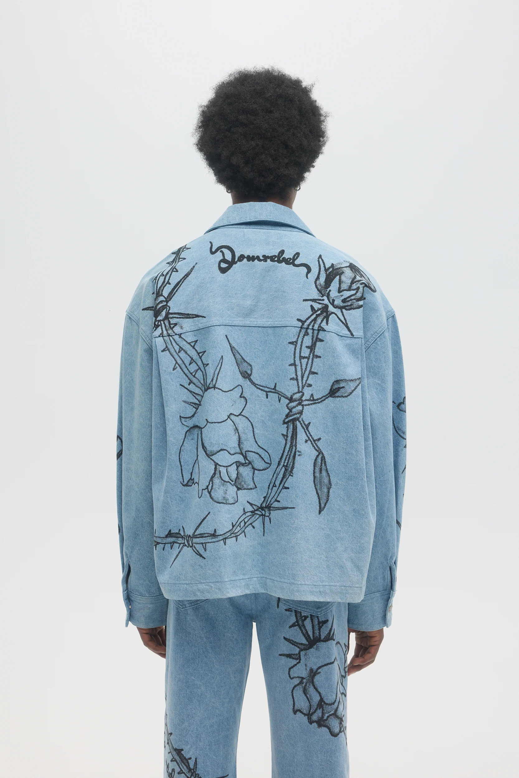 DOMREBEL Inked Jacket - Denim - Image 3