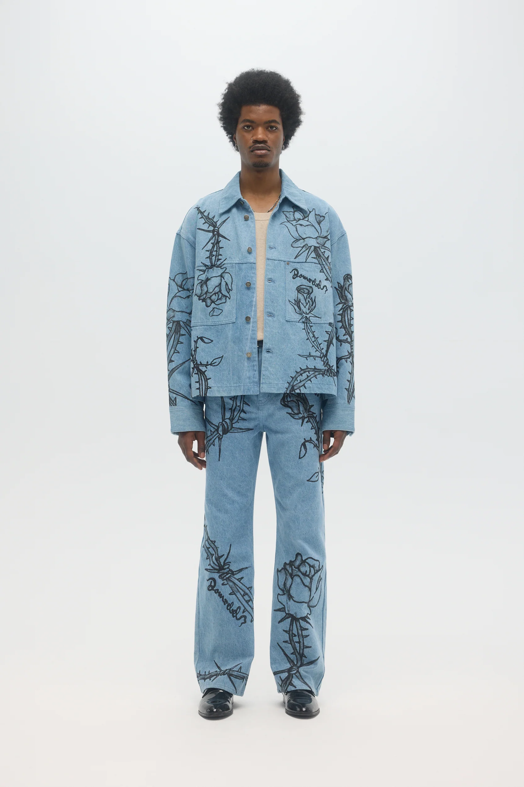 DOMREBEL Inked Jacket - Denim - Image 4