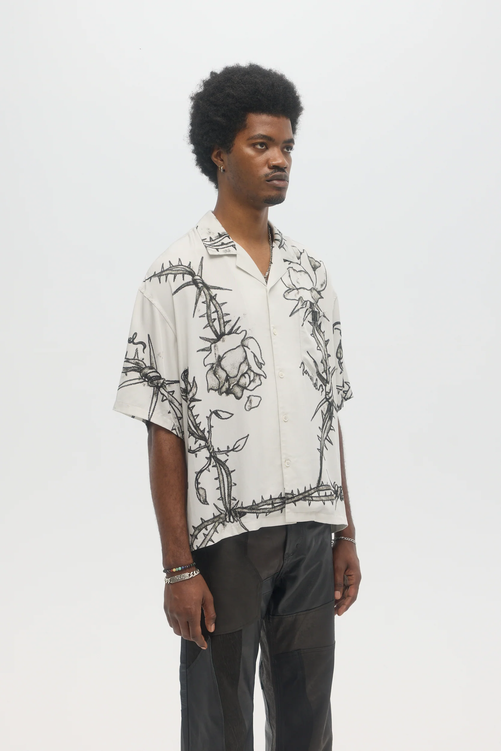 DOMREBEL Inked Shirt - Beige - Image 2