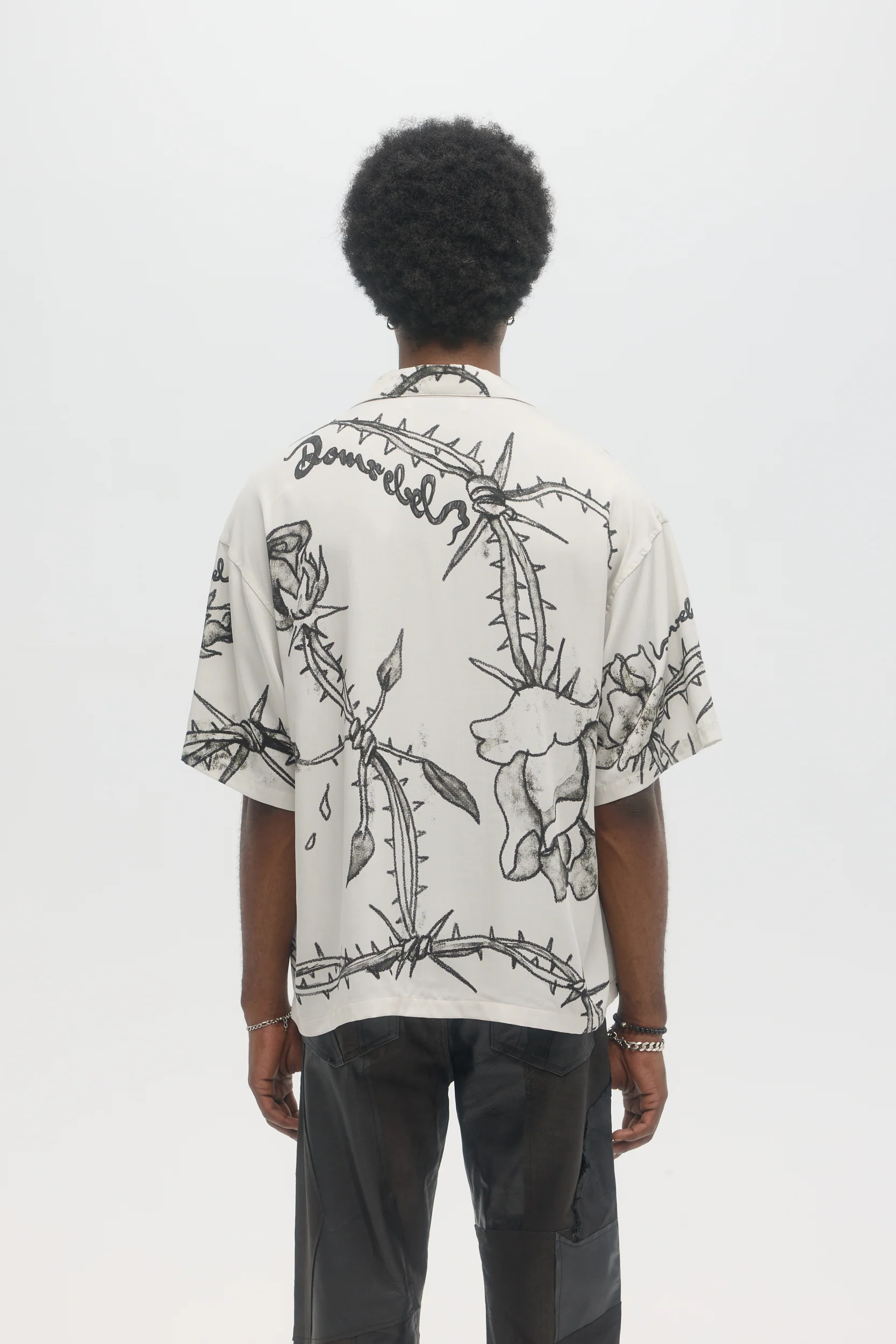 DOMREBEL Inked Shirt - Beige - Image 3