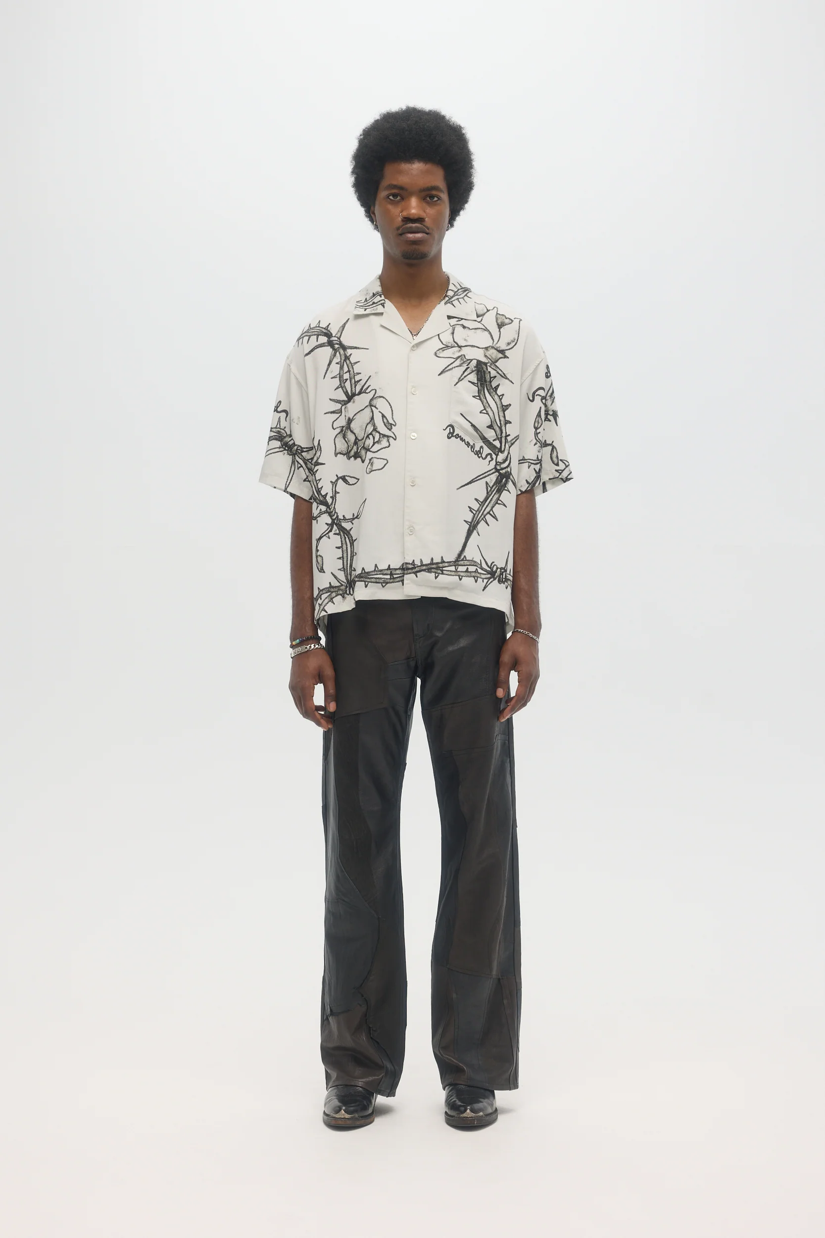 DOMREBEL Inked Shirt - Beige - Image 4