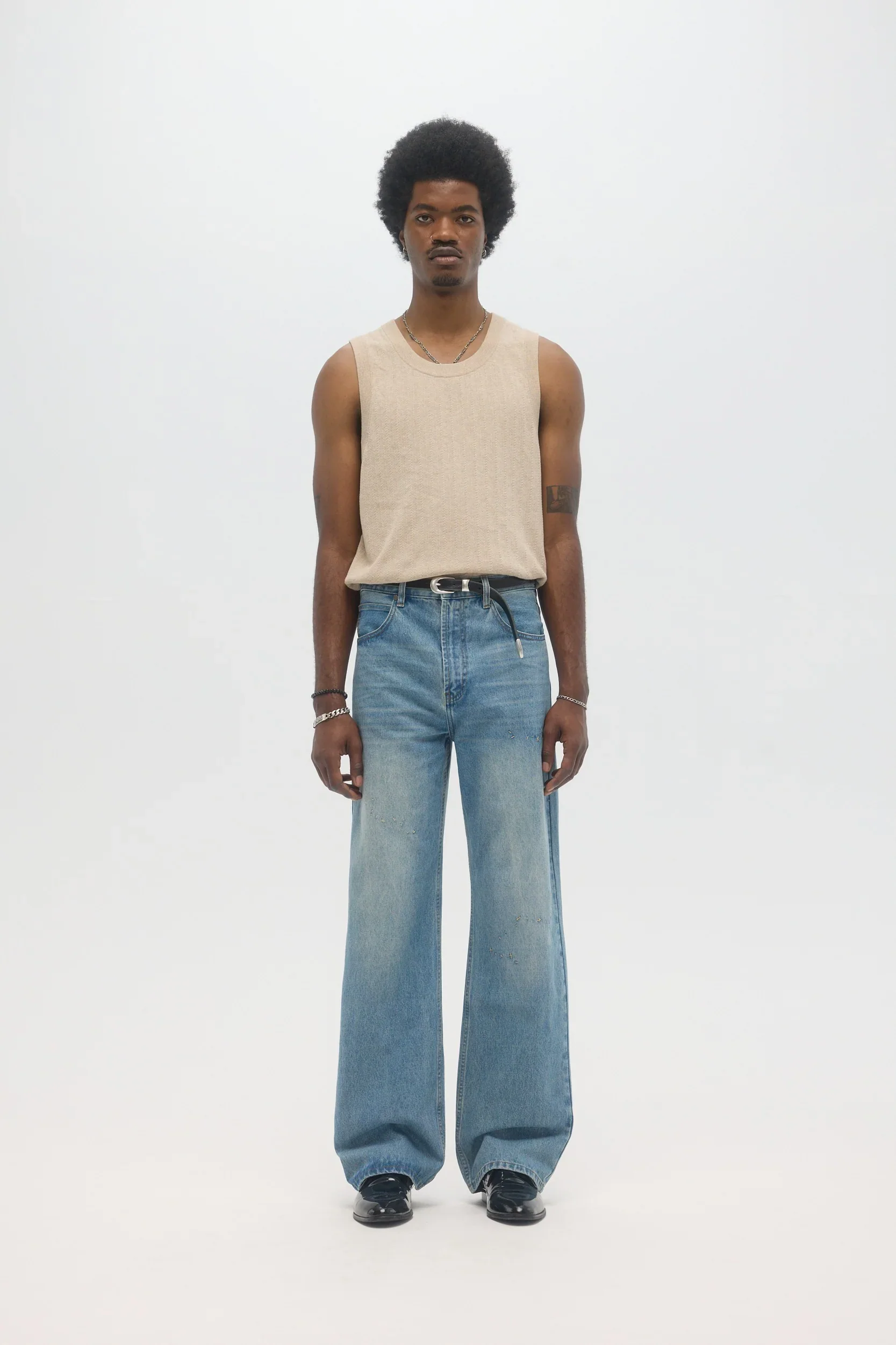 DOMREBEL Jerk Jeans - Mid Blue - Image 4