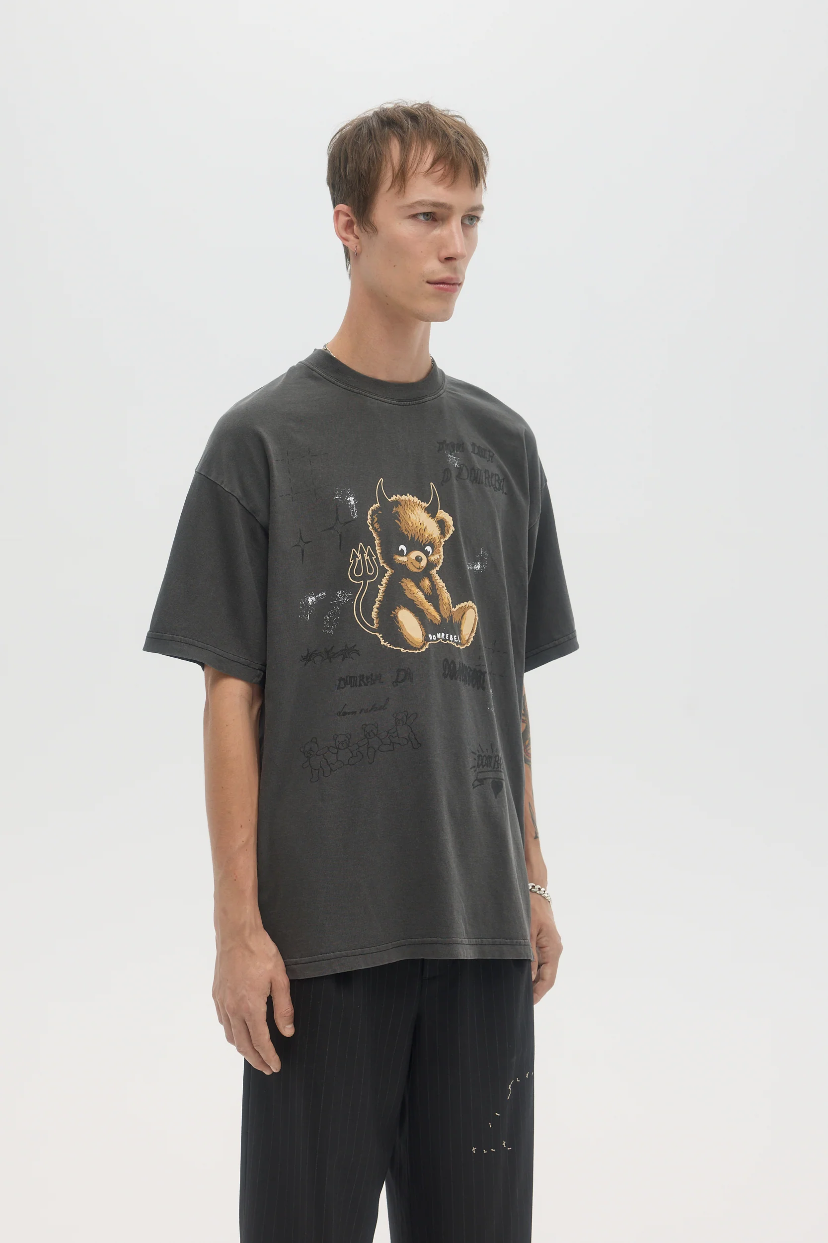 DOMREBEL Lil Dev Tee - Faded Black - Image 2