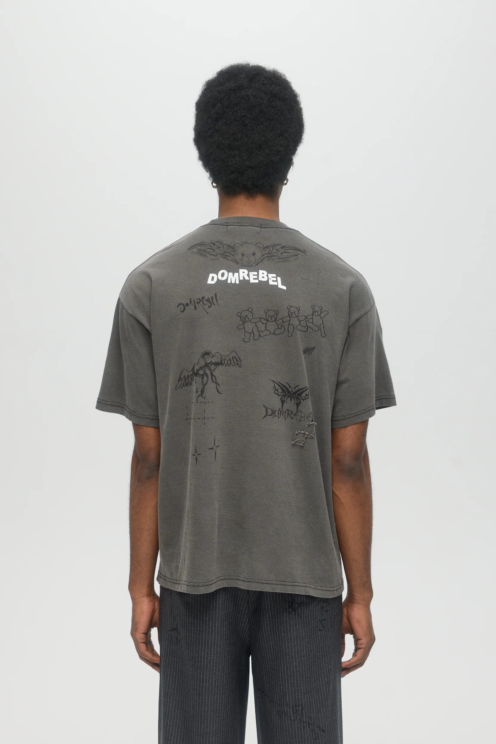 DOMREBEL Snap Sketch Tee - Crystal Black - Image 2
