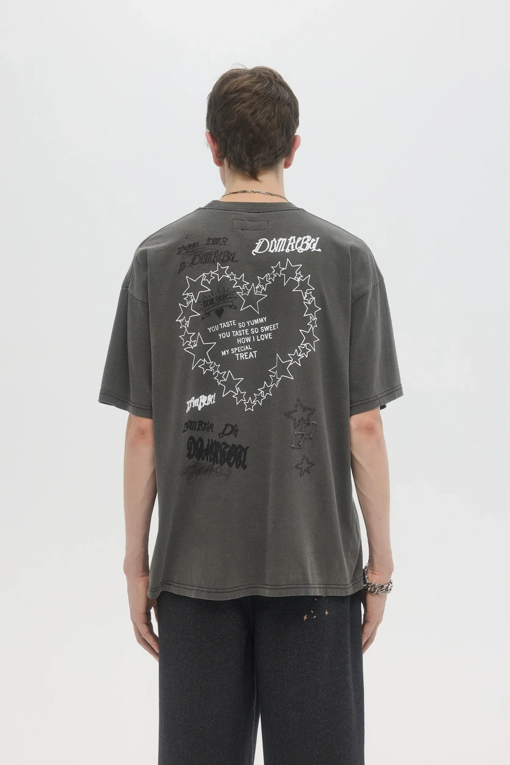 DOMREBEL Treats Crystals Tee - Faded Black - Image 3