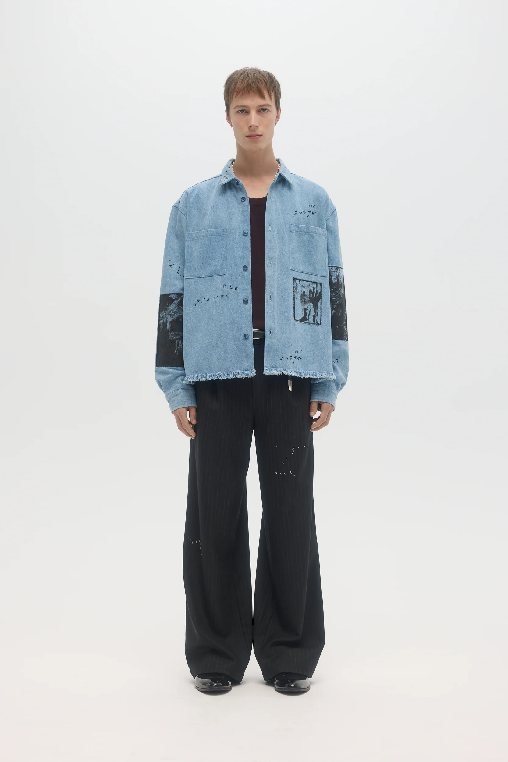 DOMREBEL Unskilled Worker Cropped Shirt - Denim - Image 4