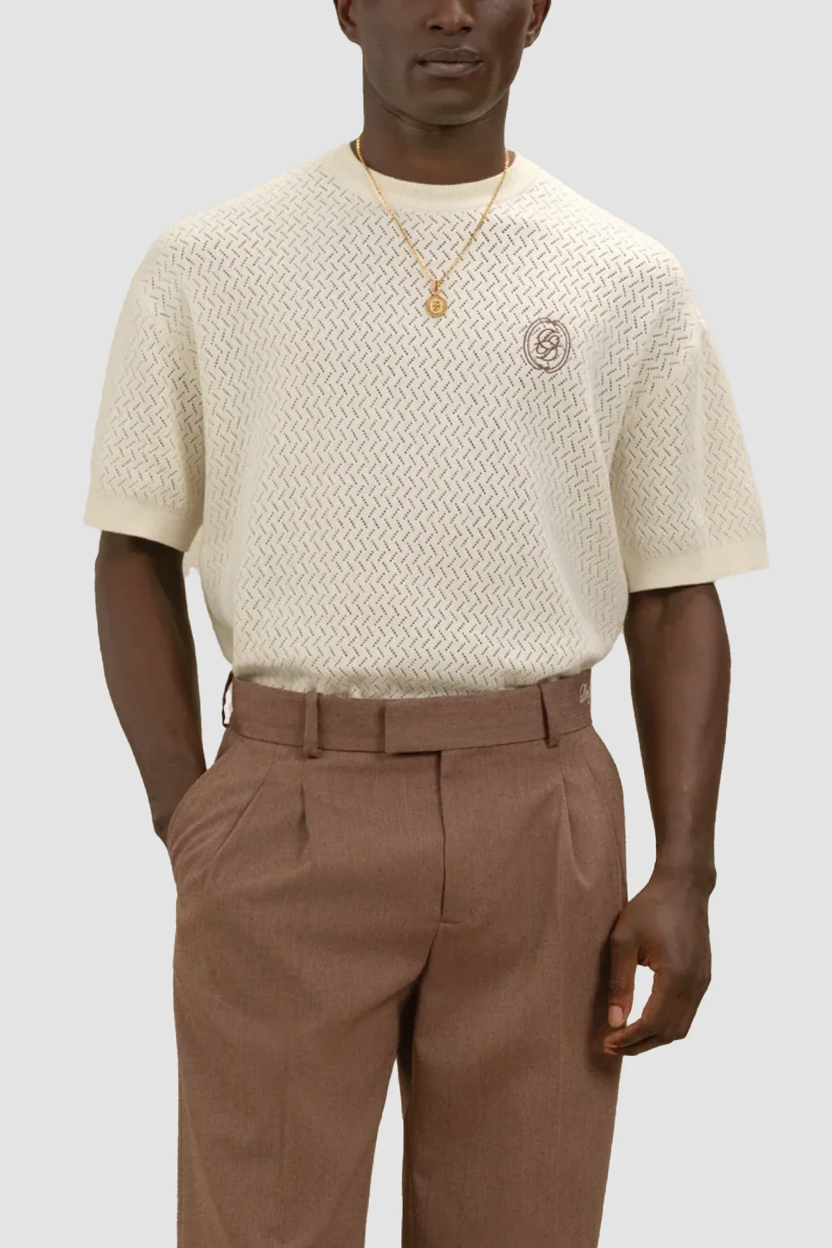 Drôle de Monsieur Ajourée D Miroir Tee - Off White